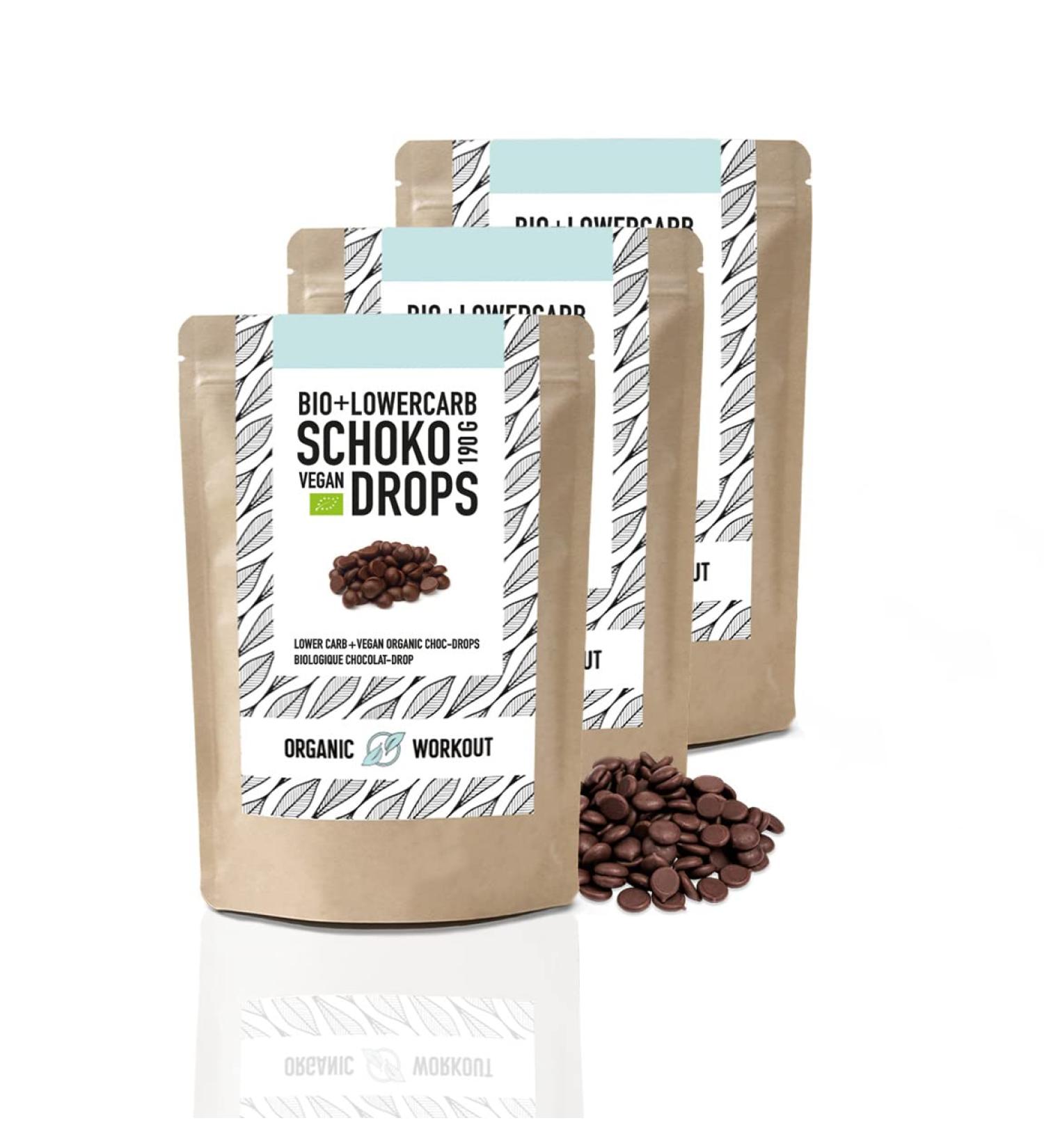3 Series Bio Lower-Carb Schokodrops | Sugar-Free Vegan Snacking & Baking Treats | Perfect for Low-Carb & Keto Diets | Organic Dark Chocolate - Buy Online on GoSupps.com