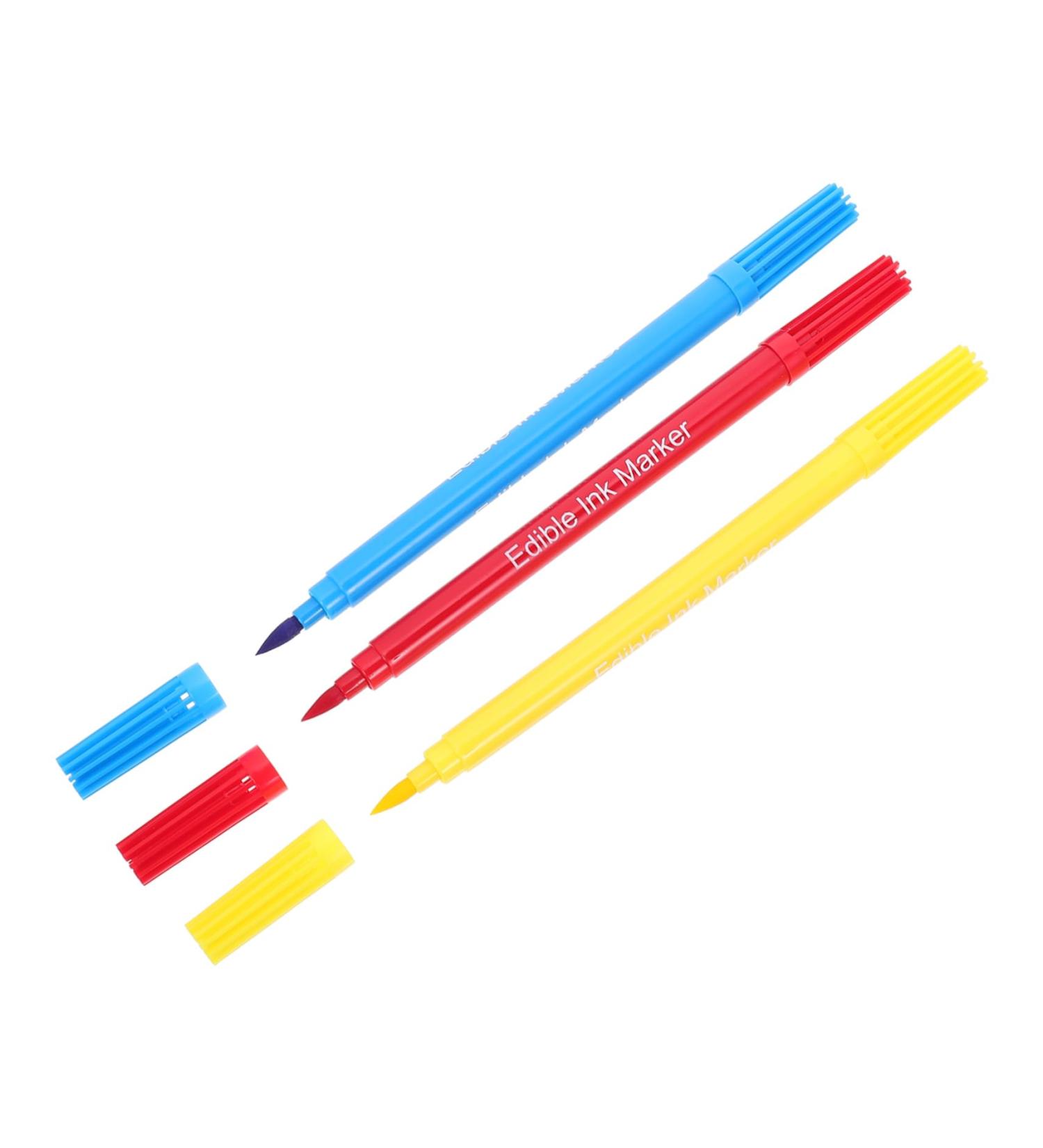 COLLBATH 3pcs Baking Pen Baking Marker Pen Food Coloring Pens Food Markers Food Decorating Pens Baking Coloring Pens Edible Markers Food Grade Markers Dual Plastic Bicuspid Baking Tools - Buy Online on GoSupps.com