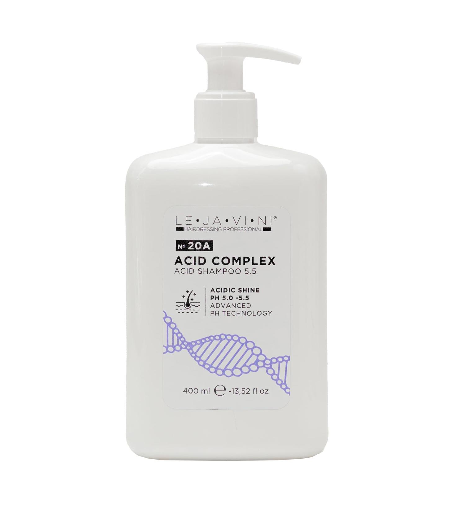 Sevenhair SLU Lejavini No20A Acid Complex Shampoo pH 5055 400 ml Anionic shampoo for hair treatment