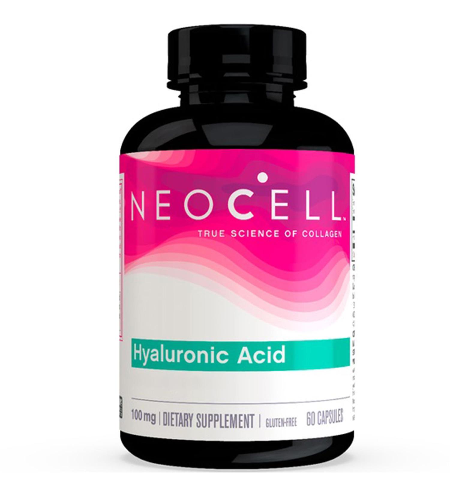 NeoCell Hyaluronic Acid 100mg - High Dose Gluten-Free Soy-Free GMO-Free | 60 Capsules - Laboratory Tested for Healthy Skin & Joints - Buy Online on GoSupps.com