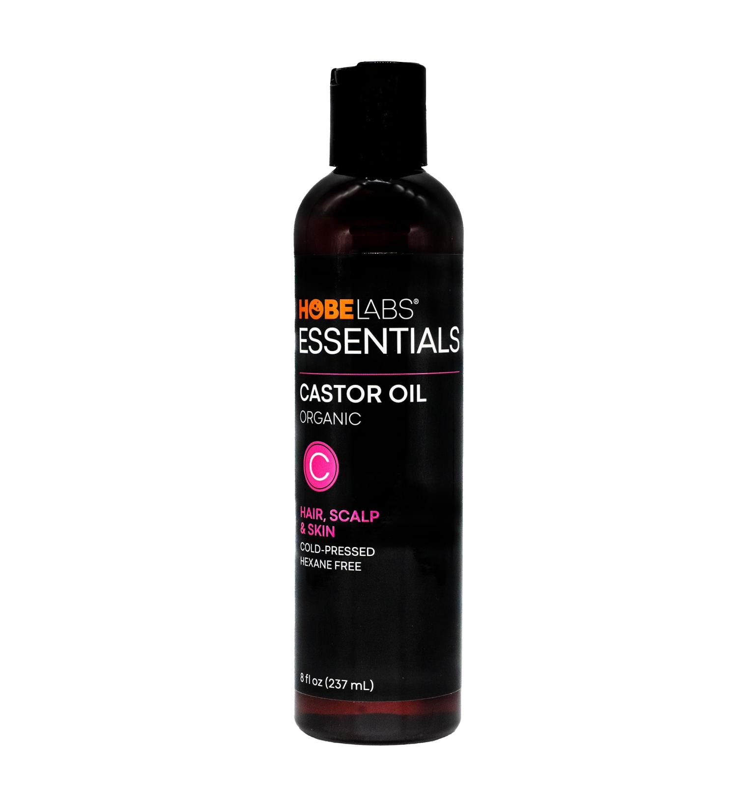 Hobe Labs Essentials Castor Oil - 8 fl oz - Versatile Oil for All Skin and Hair Types to Hydrate Calm and Fortify Nutrient Rich Formula Premium Massage Oil (8 fl oz) - Buy Online on GoSupps.com