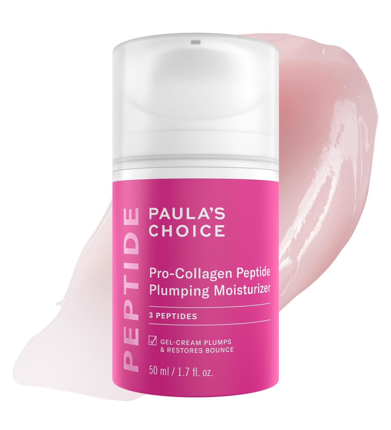 Paula's Choice Pro-Collagen Peptide Plumping Face Moisturizer Daily Gel Face Cream for Deep Lightweight Hydration Wrinkles & Loss of Firmness Fragrance-Free 1.7 Fl Oz - Buy Online on GoSupps.com