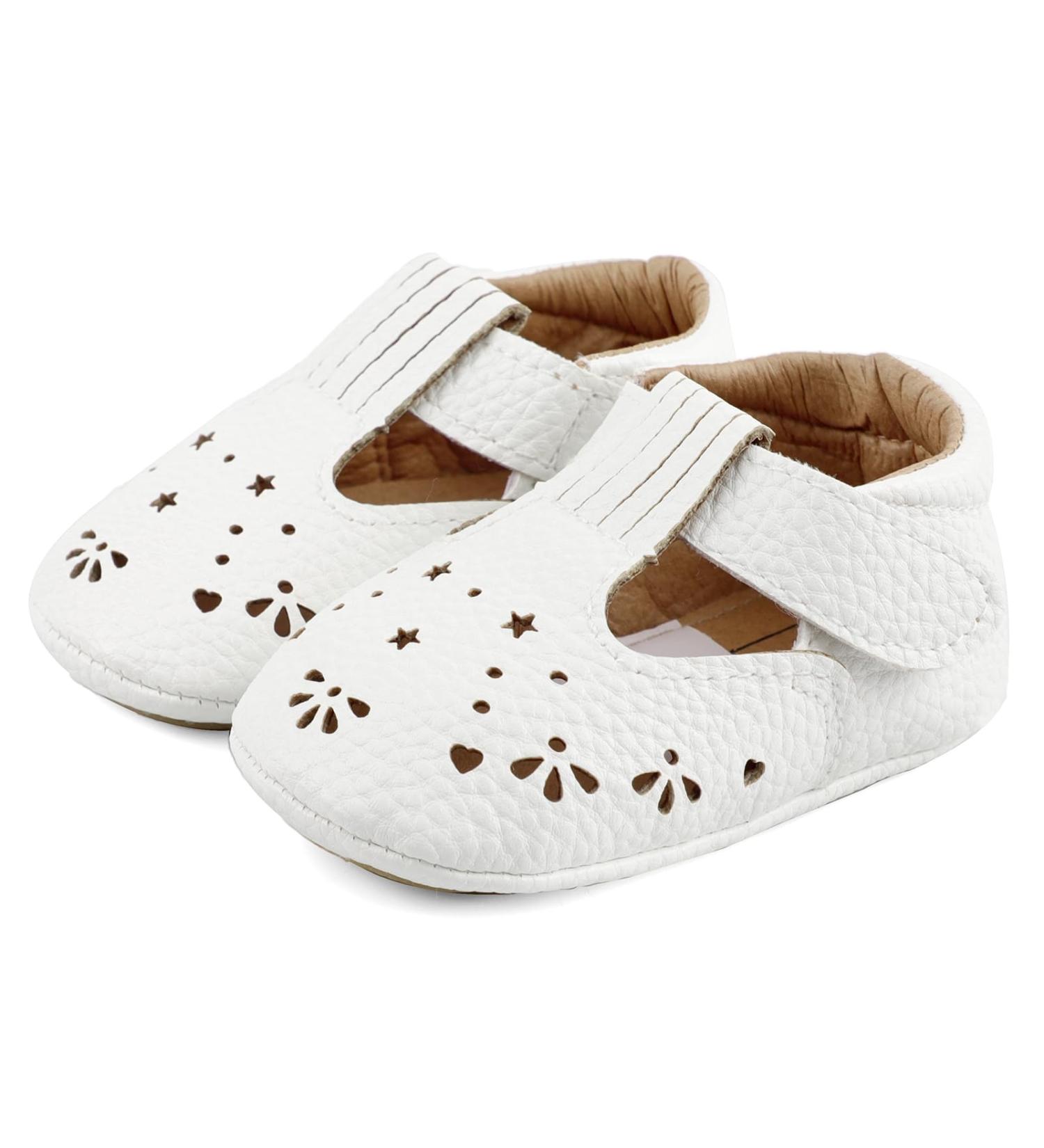 LACOFIA Baby T-Bar Sneakers | Anti-Slip First Walking Shoes for Boys and Girls | 12-18 Months | White - Buy Online on GoSupps.com