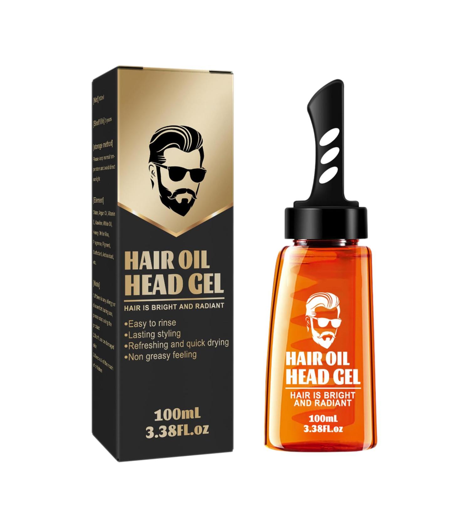 Buy 2-in-1 Hair Styling Gel with Comb - Strong Hold Wax Gel & Oil for Fluffy Hair | Long Lasting Men's Grooming Hairspray - Salon Quality (1pc - Buy Online on GoSupps.com