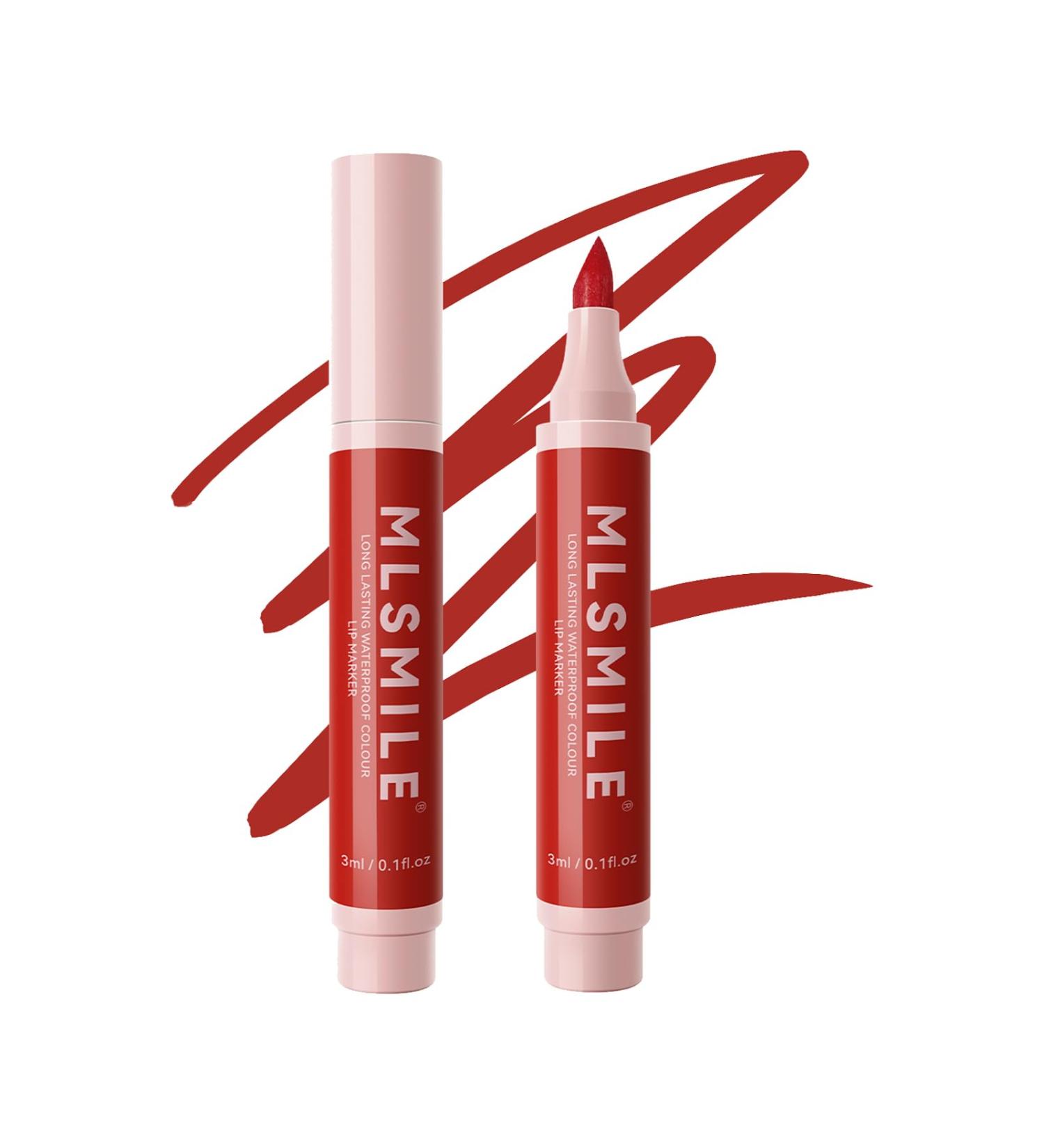 Long Lasting Red Lip Marker - Waterproof Lip Stain & Lip Liner Pencil | Hydrating & Transfer-Proof Matte Finish | Highly Pigmented (04# RED - Buy Online on GoSupps.com