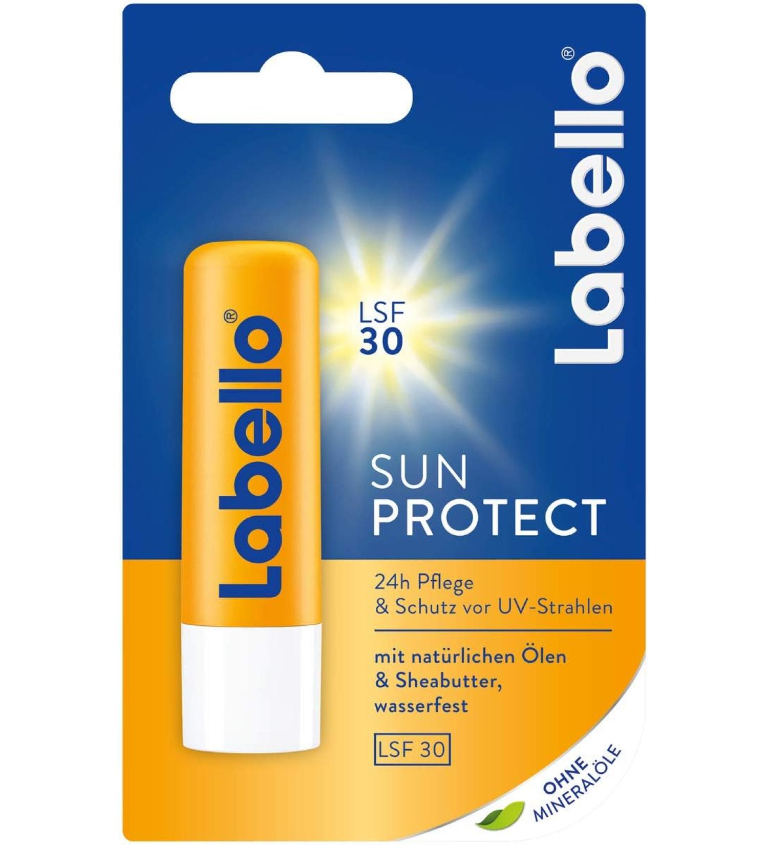 Labello Sun Protect waterproof lip balm with sun protection (SPF 30) lip care without mineral oils 4.8 g