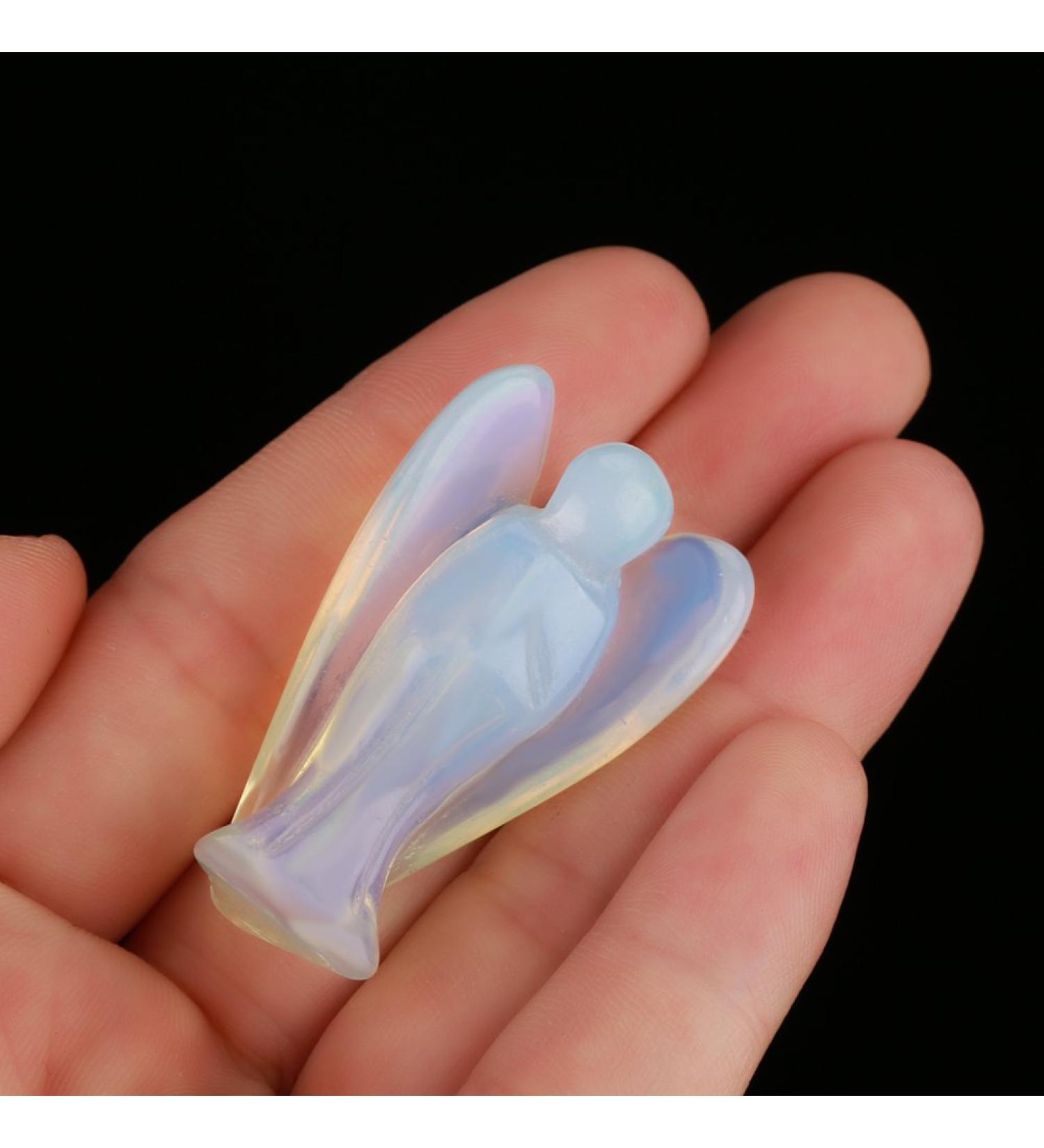 Hztyyier 1.5 inch Pocket Guardian Angel Opalite Crystal Angel Gemstone Pocket Guardian Healing Angel Figurine Statue - Buy Online on GoSupps.com