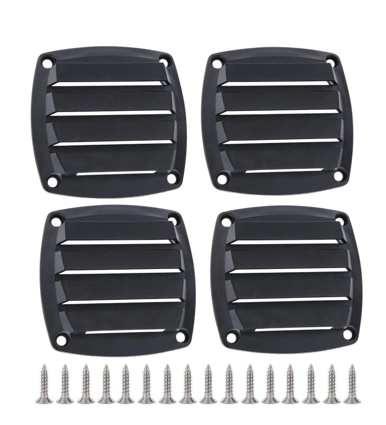 VTurboWay 4 Pcs Louvered Flush Plastic Thru Vent Marine Boat Vent 2-3/4 Black | Free Installation Screws - Buy Online on GoSupps.com
