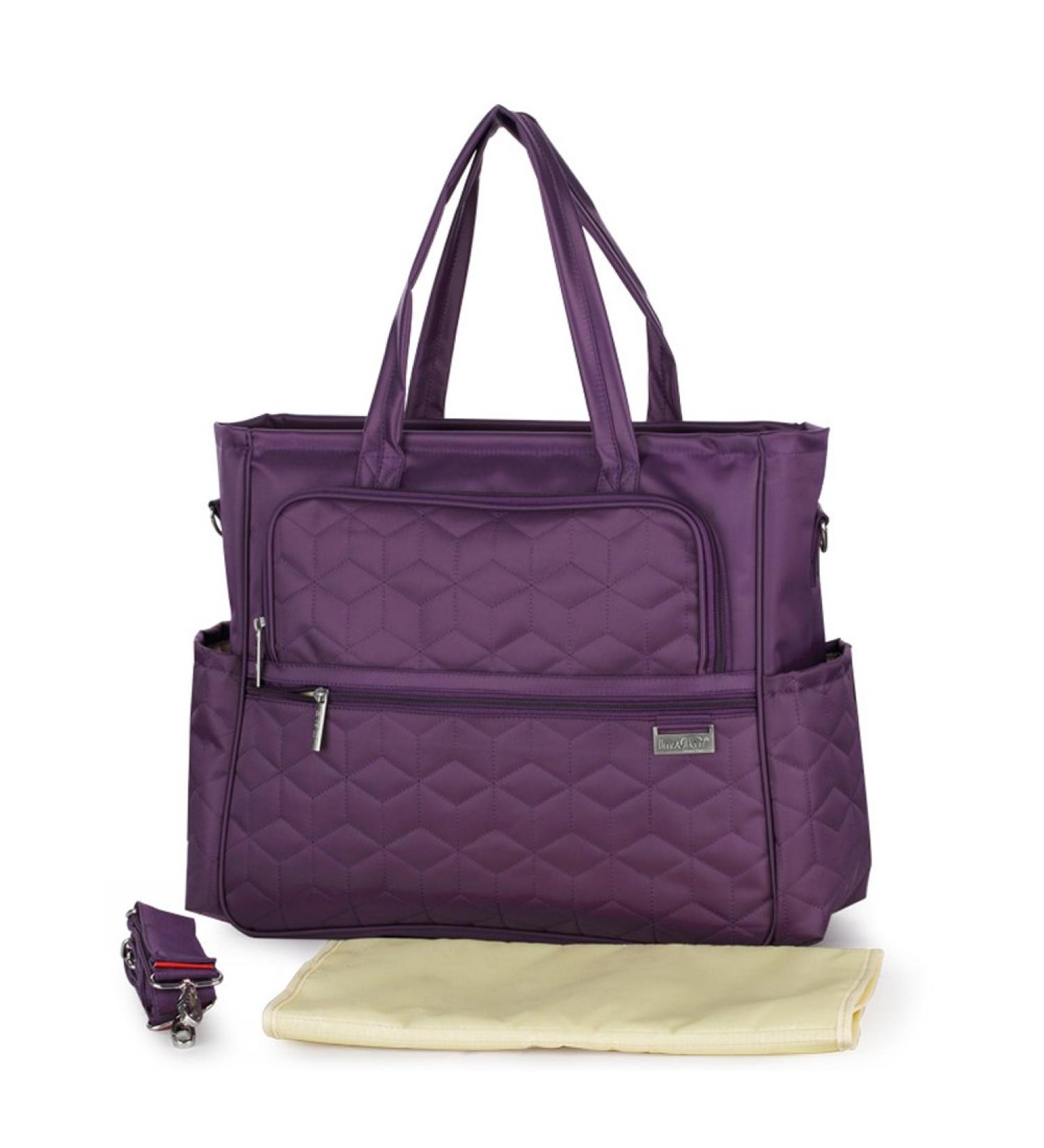 Yimidear Multifunctional Baby Diaper Mummy Changing Bag Waterproof Nappy Bag Tote Shoulder Bag Purple