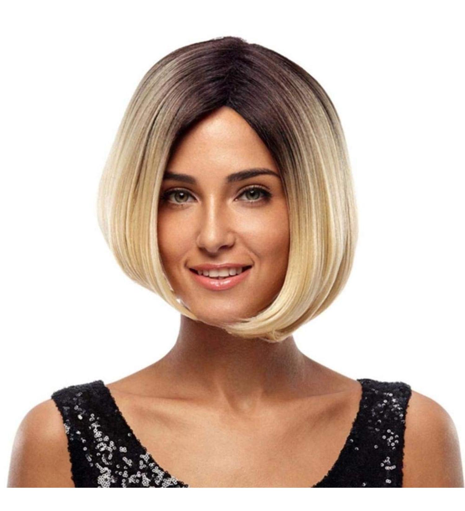 Shop Women's Brown Lace Front Wig - Short Natural Straight Style for Christmas Party - Buy Online on GoSupps.com