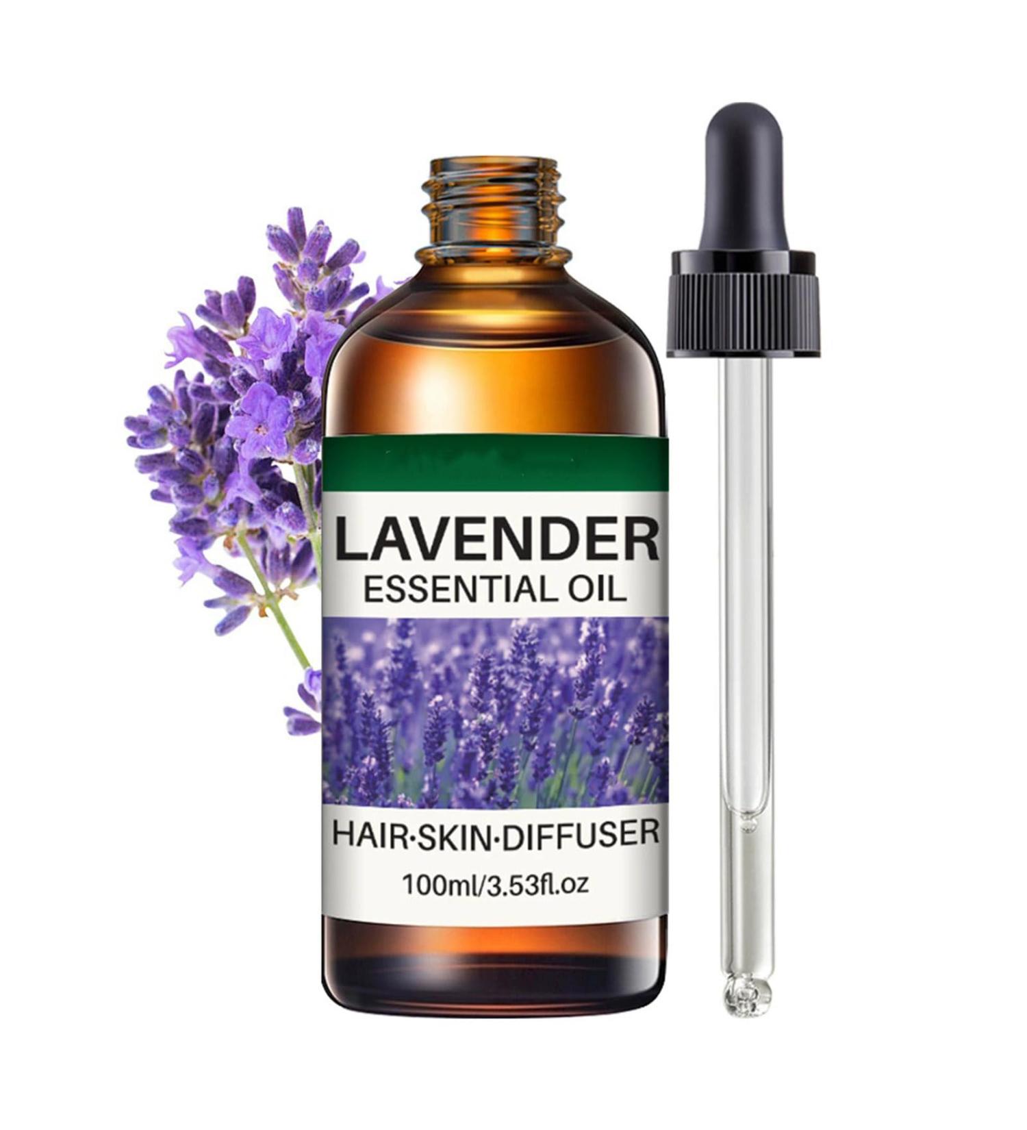 Lavender Essential Oils Natural Lavender Oil with Dropper for Diffuser Hair Care Face Skin Care Aromatherapy Scalp and Body Massage Soap and Candle Making Long Lasting Scents Easy Use 3.53oz - Buy Online on GoSupps.com