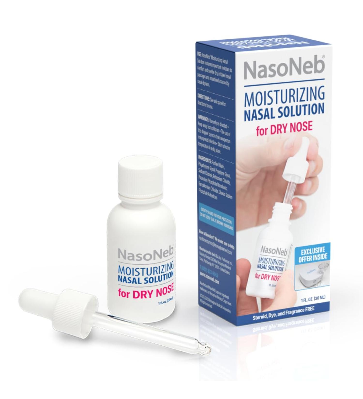 NASONEB Saline Moisturizing Nasal Spray, Steroid-Free Non-Habit Forming Nasal Relief Sinus Spray, Dry Nose Relief, Soothes Sore Irritated Noses, 1 fl oz (30ml) 1.0 Fl Oz (Pack of 1) - Buy Online on GoSupps.com