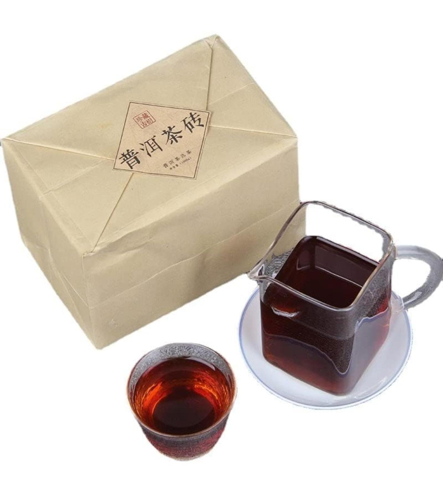 HQZM 1000g Aged Dry Stored Puerh Mature Tea Yunnan Puer Old Tree Tea Brick Choice of Quality 3527oz - Buy Online on GoSupps.com