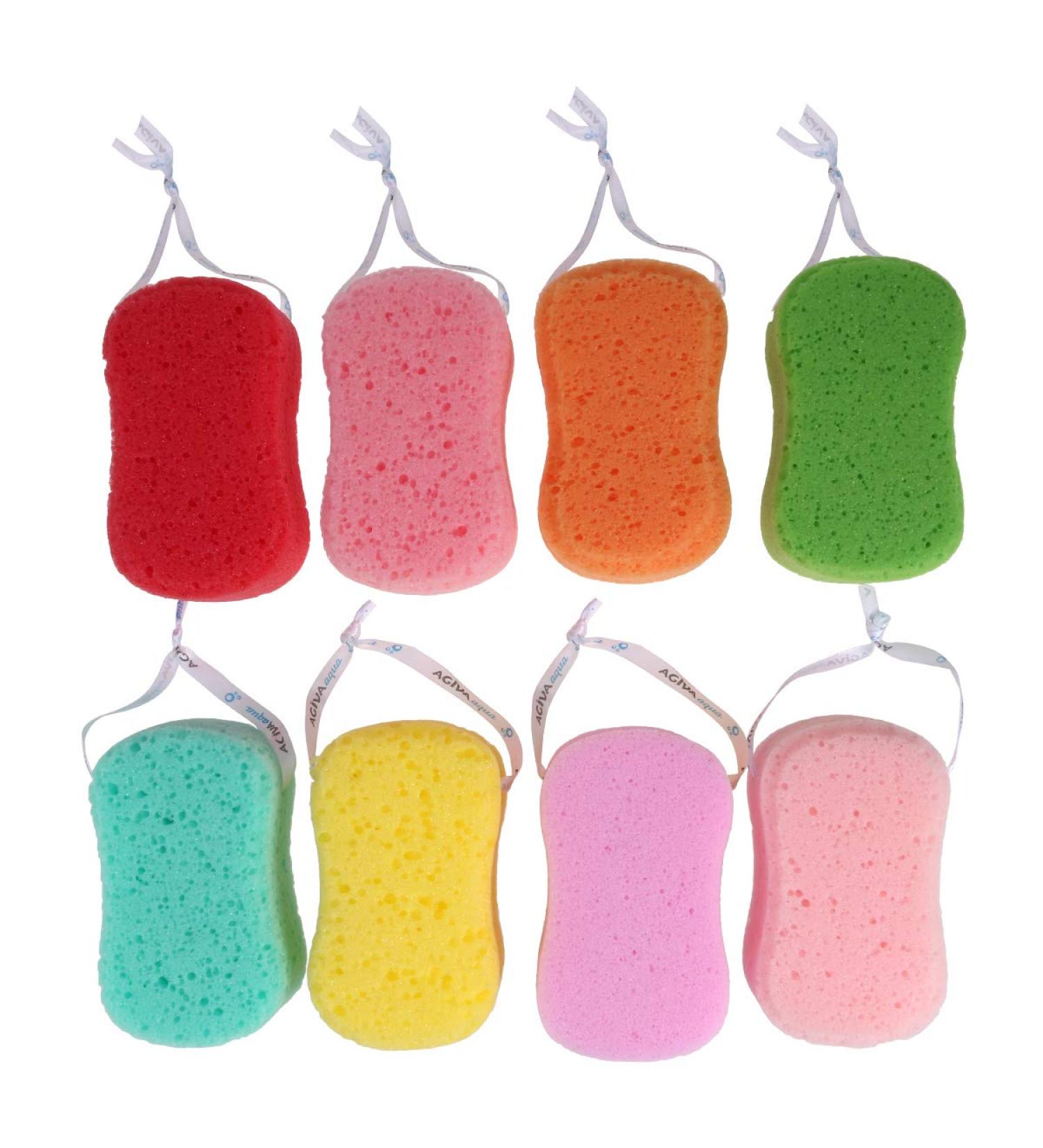 8pcs Soft Bath Sponge Set for Kids & Adults - Assorted Color Loofah Scrubbers - Buy Online on GoSupps.com