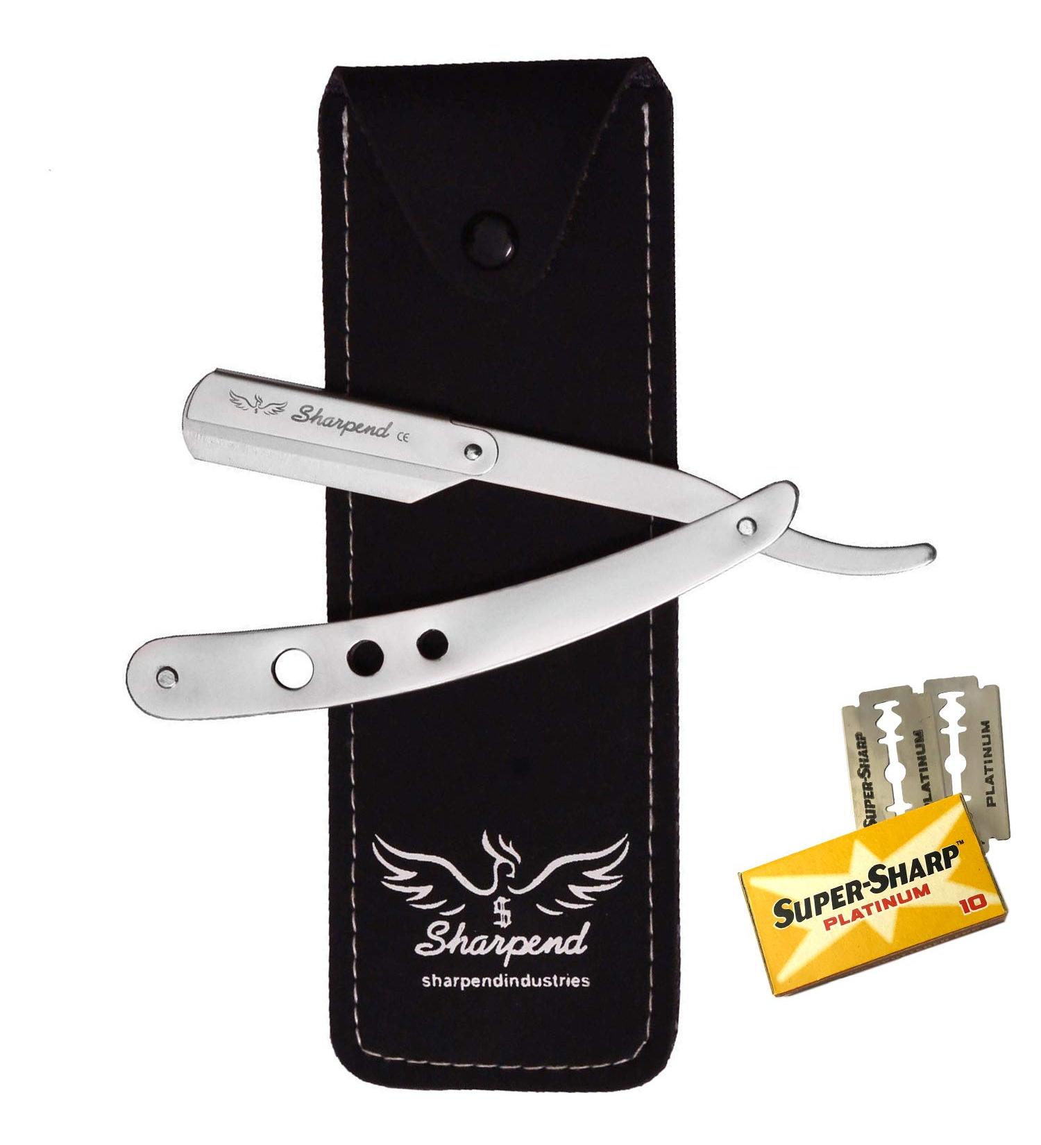 Professional Straight Edge Razor with 20 Derby Blades | Close Shave Men's Manual Shaver & Beard Shaping Tool - International Shipping Available - Buy Online on GoSupps.com