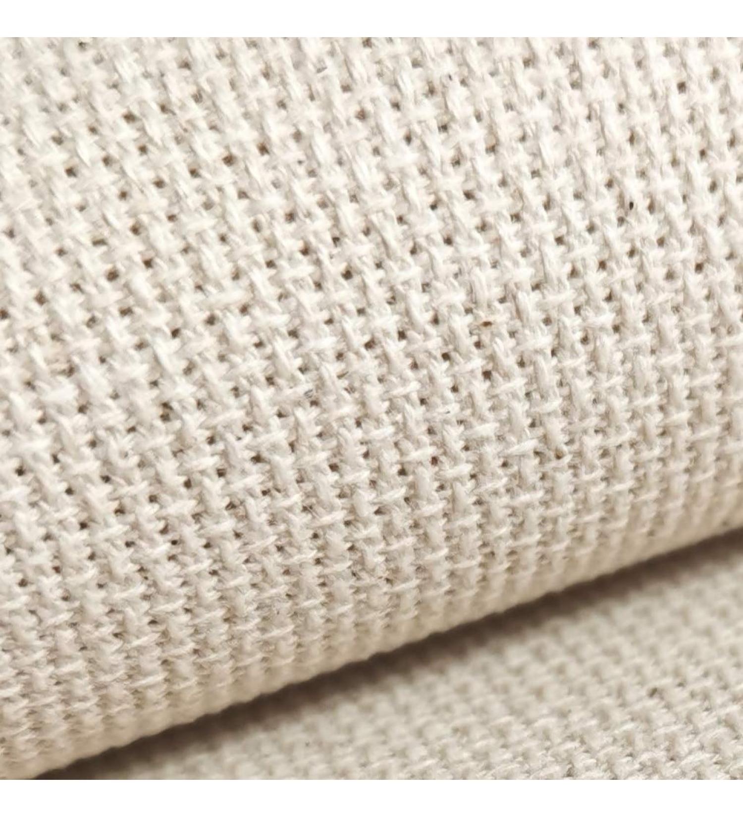 12" x 59" 18CT Counted Cotton Aida Cloth Cross Stitch Fabric (Natural Oatmeal)