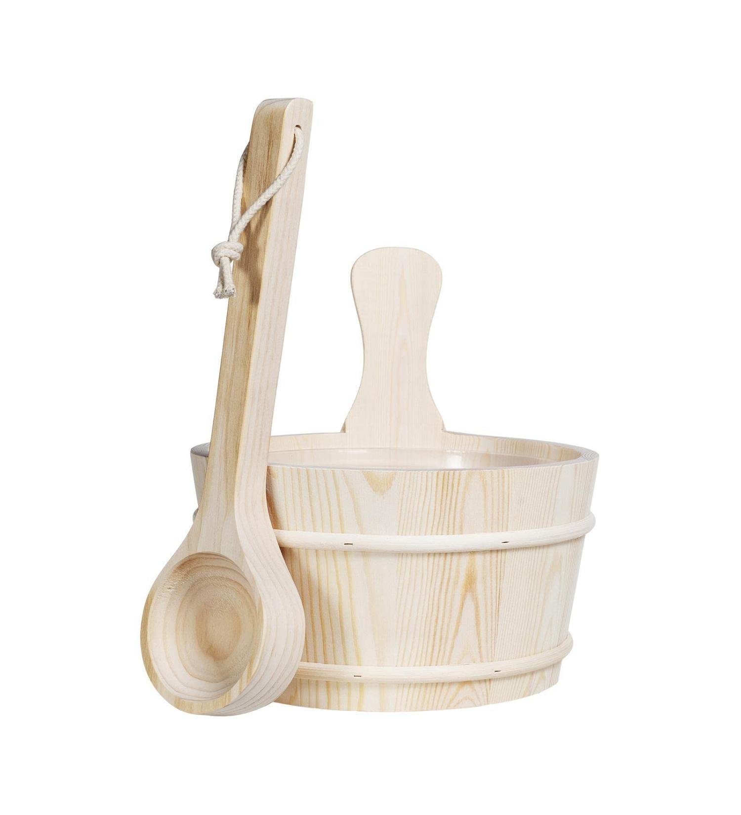 Sauna Bucket Cedar | 4L Sauna Kit Indoor Cedar | Spa and Sauna Accessories for Homes Bathrooms and Rooms Bathroom for - Buy Online on GoSupps.com