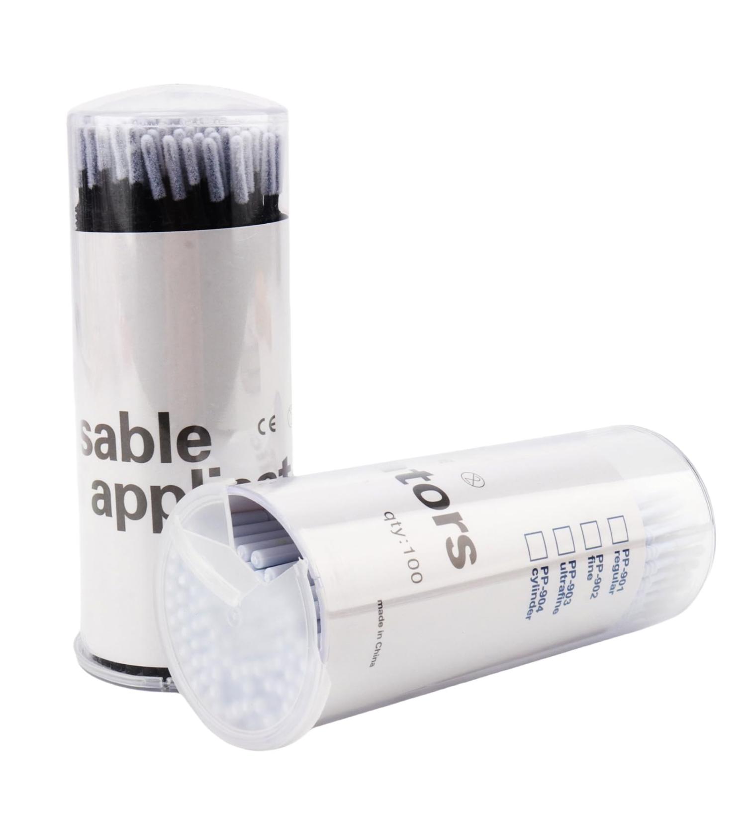 200PCS Disposable Micro Cotton Swabs - Micro Applicator Brushes for Eyelash Extensions & Makeup Cleaning (Black & White - Buy Online on GoSupps.com