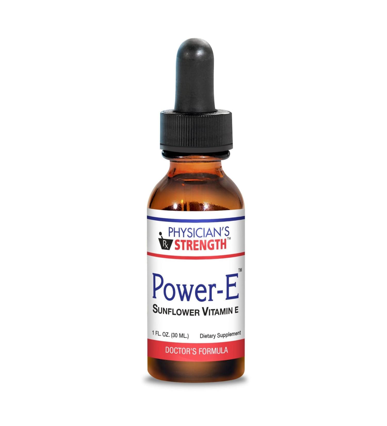 Physician's Strength Power-E - 1 fl oz - Sunflower Vitamin E - Soy Free & Non-GMO - 86 Servings - Buy Online on GoSupps.com