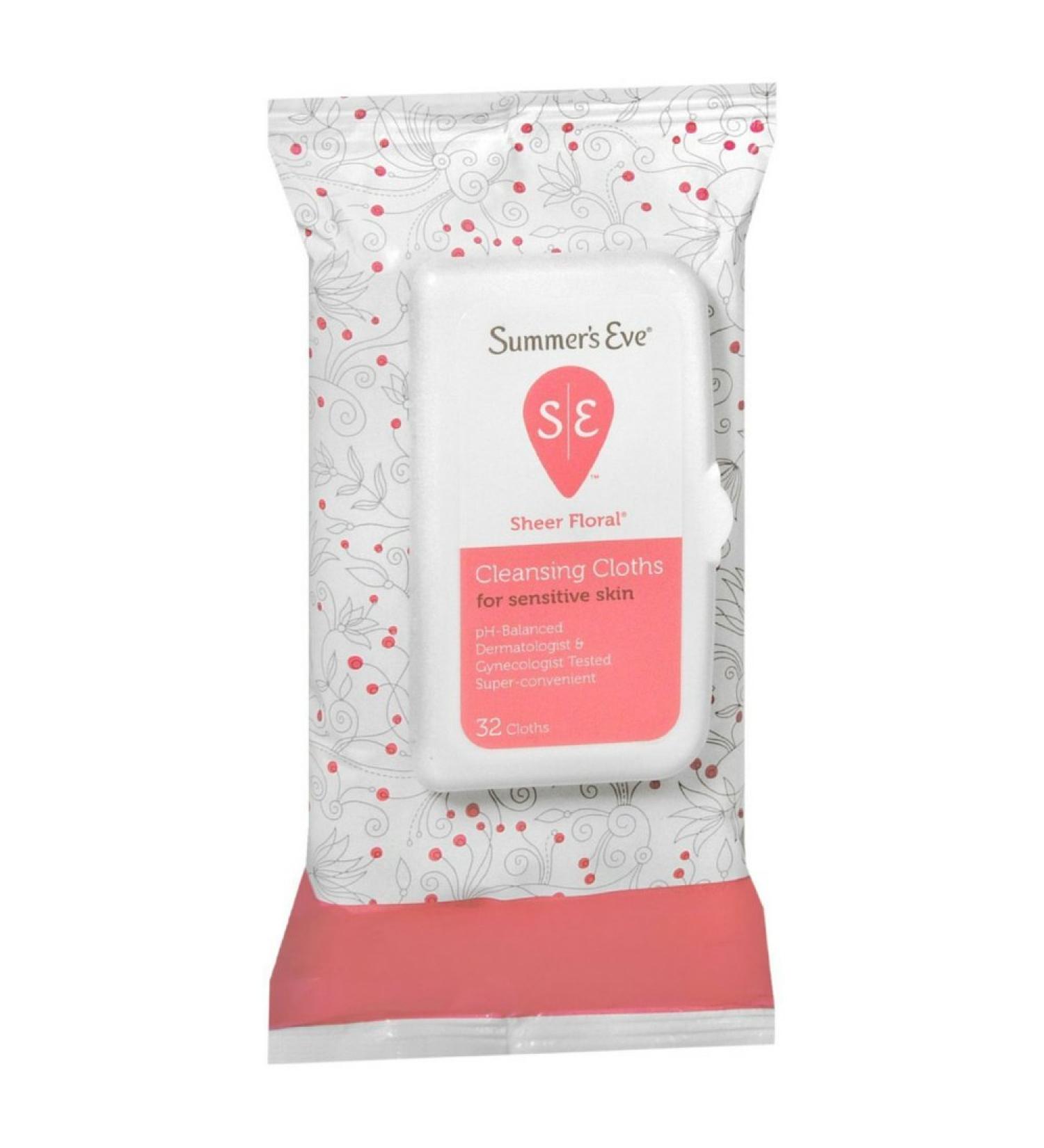 Summer's Eve Cleansing Cloths for Sensitive Skin Floral - 32 ct