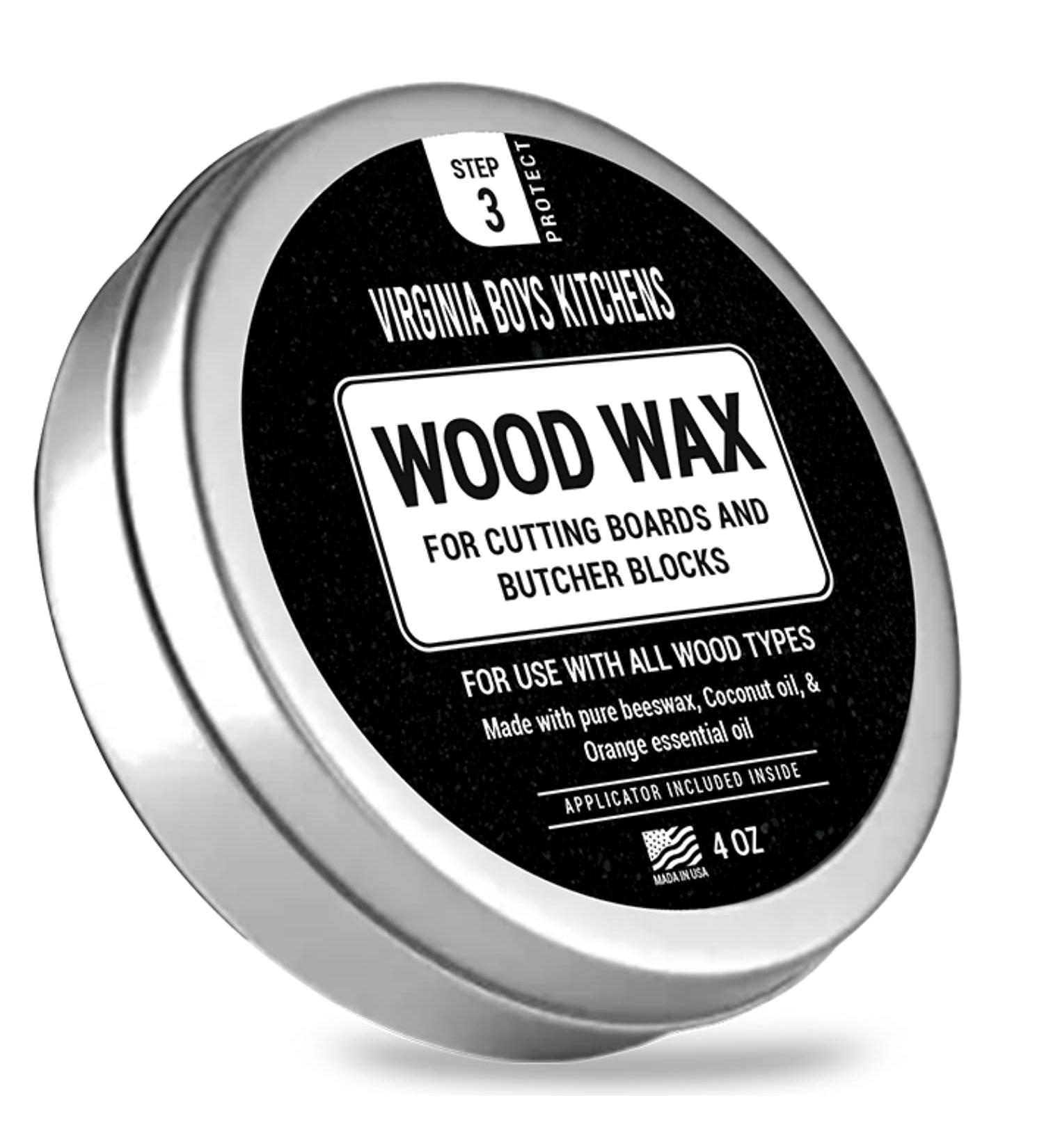 Wood Wax with Applicator - Food Grade Coconut Oil & Beeswax for Cutting Boards Bowls & Wooden Utensils - Eco-Friendly Care - Buy Online on GoSupps.com