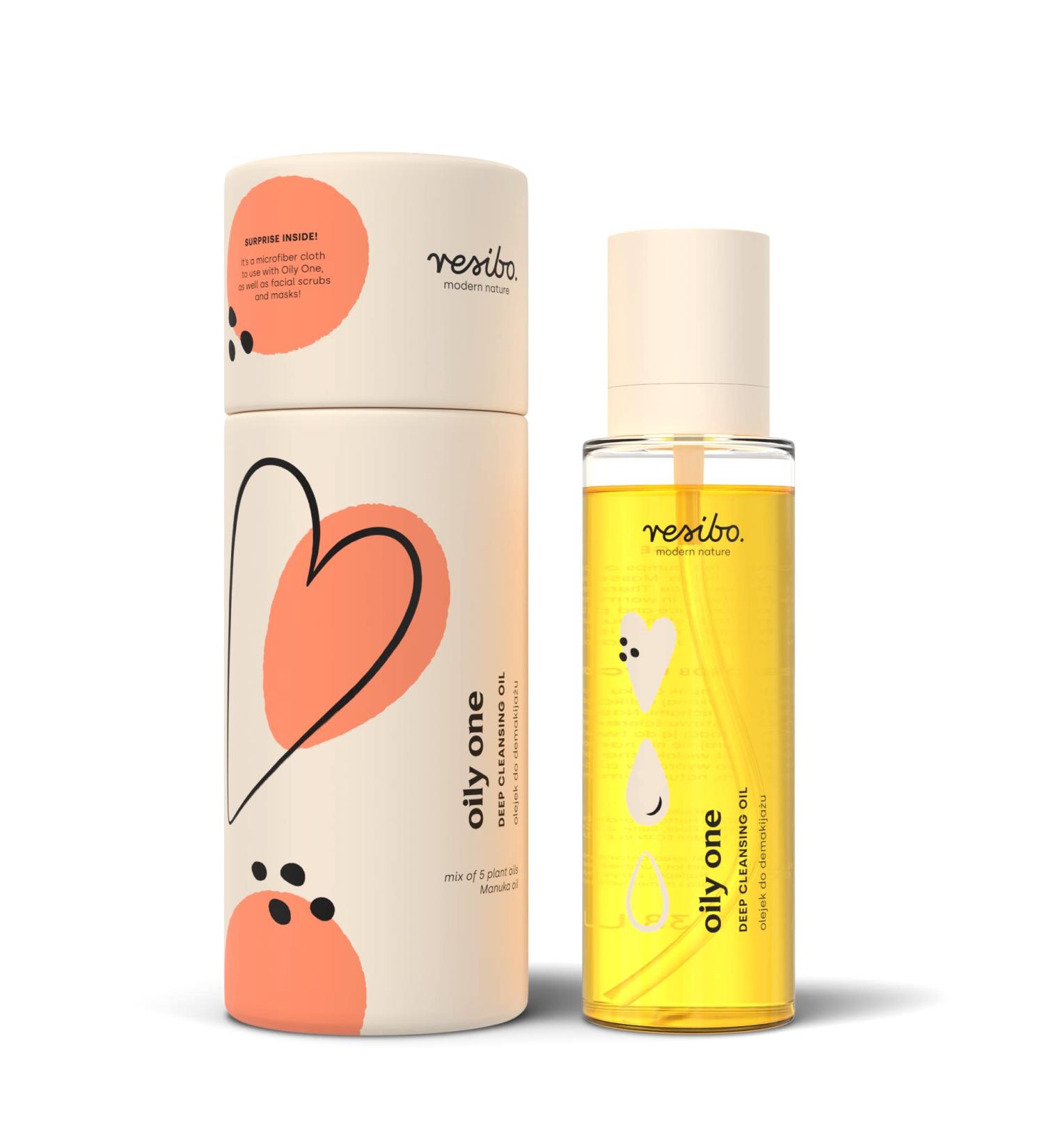 Resibo Cleaning Oil Oily One - Natural Face Cleaner & Makeup Remover | Pore Cleaner & Waterproof Eye Makeup Remover | 100 ml - Buy Online on GoSupps.com