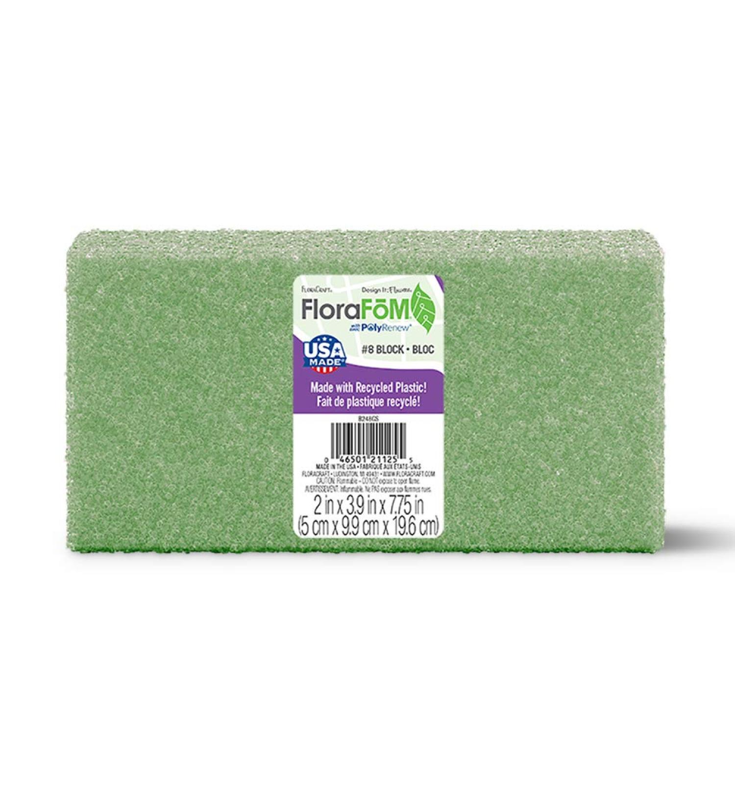 FloraCraft FloraFM Block 2x4x8 Green - Floral Foam for Arrangements - Buy Online on GoSupps.com