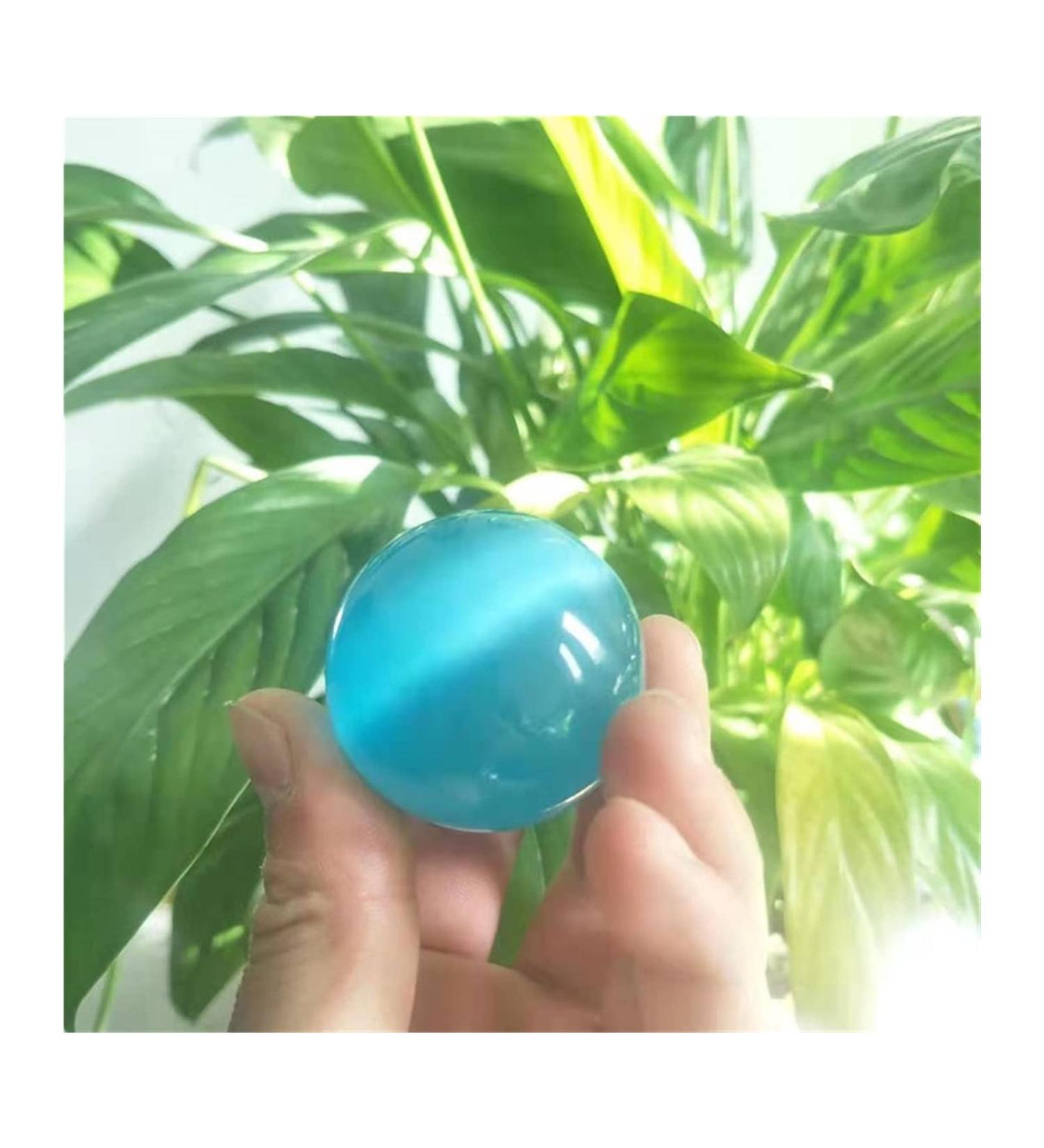 Ornament Natural Blue Cat Eye Quartz Crystal Stone Ball 40mm for Decoration 1PC Stone Collection 1pc 4cm