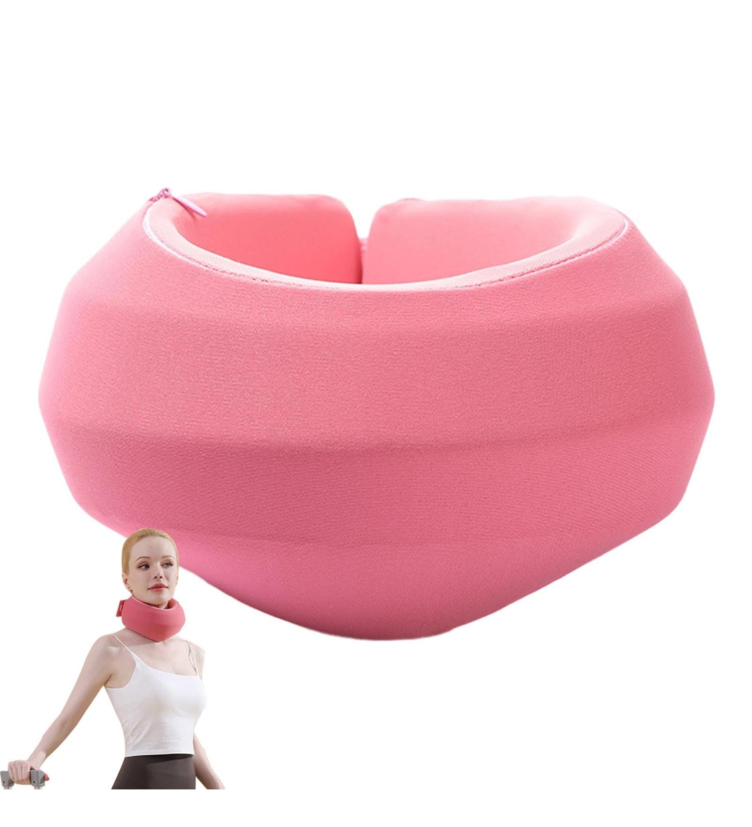Demaxiyad Halskrause | Soft Adjustable Neck Support Collar for Vertebral Relief - Foam & Fragrance - Pink - Buy Online on GoSupps.com