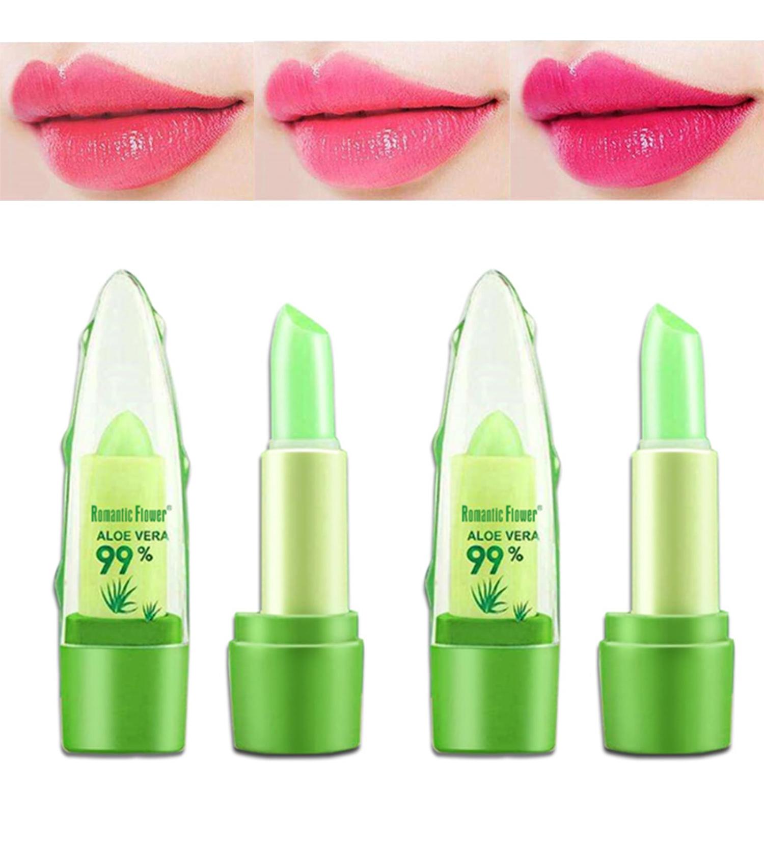 Aloe Vera Lipstick - 2 PCS Temperature Color Change Lip Balm | Natural Beeswax | Long-Lasting & Moisturizing | Perfect Makeup Gift for Women - Buy Online on GoSupps.com
