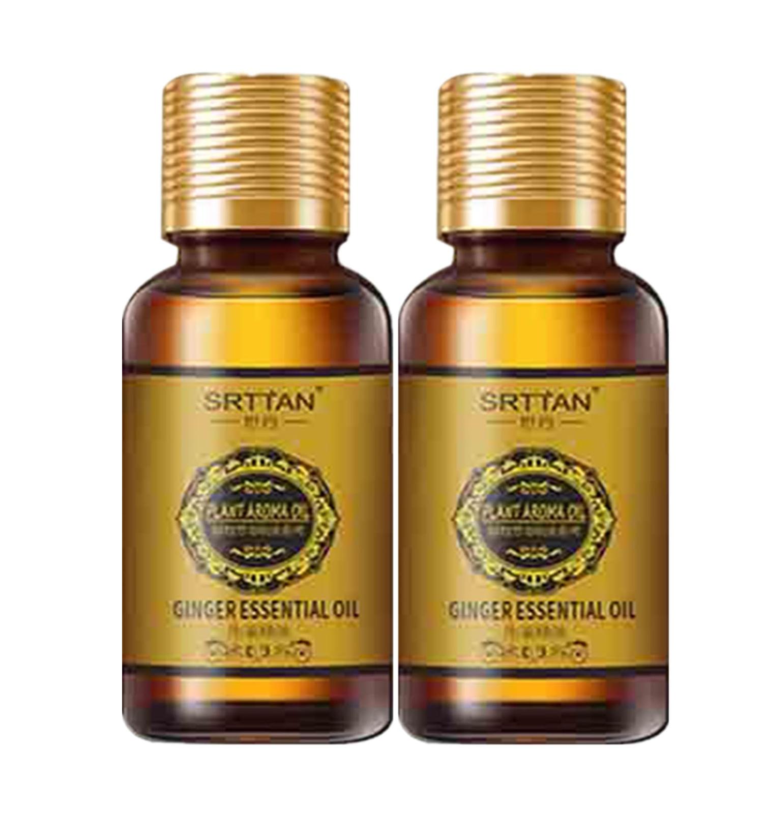 100% Pure Natural Ginger Oil - Abdominal & Lymphatic Drainage Anti-Aging Massage Oil (2 PCs) for Skin Care - Buy Online on GoSupps.com