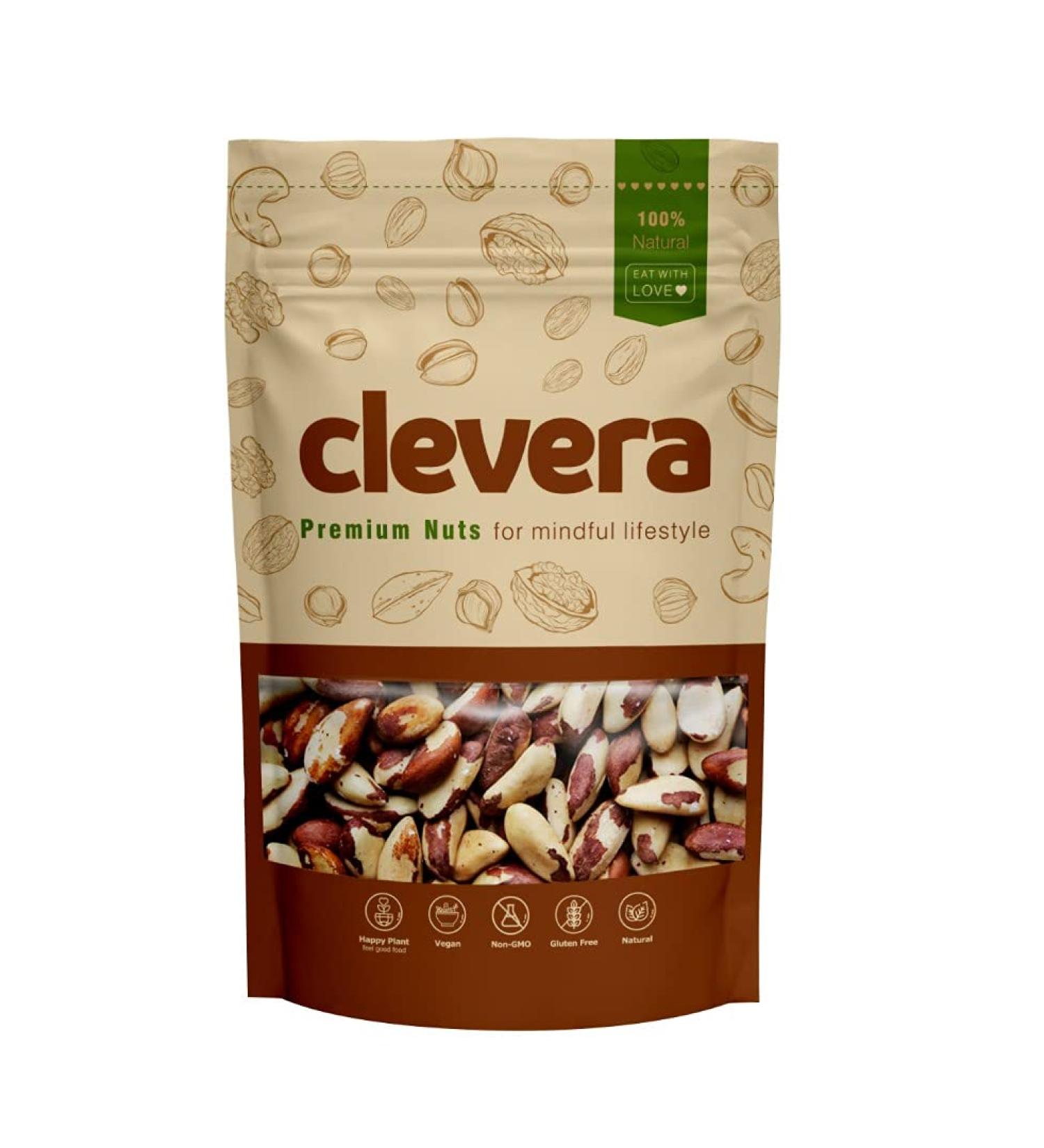 Clevera Organic Brazil Nuts 2-lb Fresh - Raw -Kosher - HACCP - Small Batch - Sustainably Sourced - Straight from The Farm - Non-GMO - Gluten Free 907 GR
