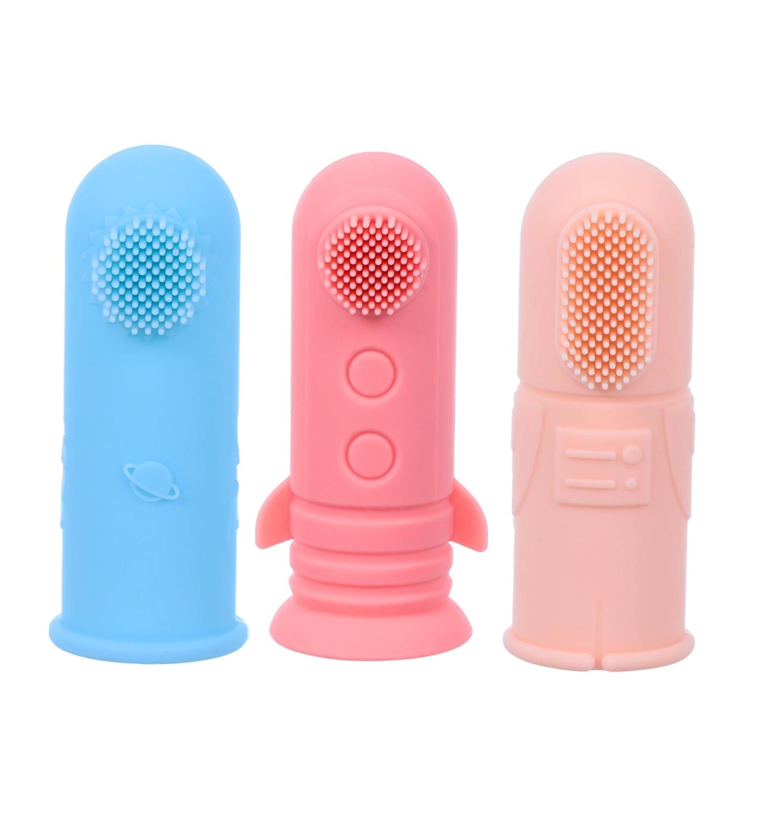 TOYANDONA 3pcs Baby Toothbrush Set - Soft Silica Gel Oral Massager for Effective Baby Oral Care - Buy Online on GoSupps.com