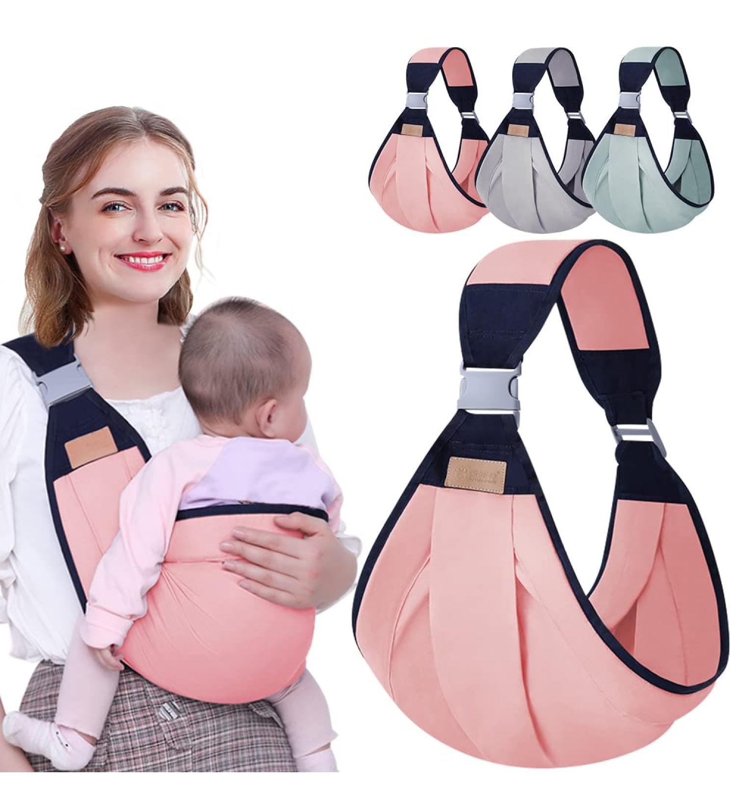 Adjustable Breathable Baby Sling Carrier | Quick Dry with Thick Shoulder Straps | 0-36 Months (Pink) - Buy Online on GoSupps.com