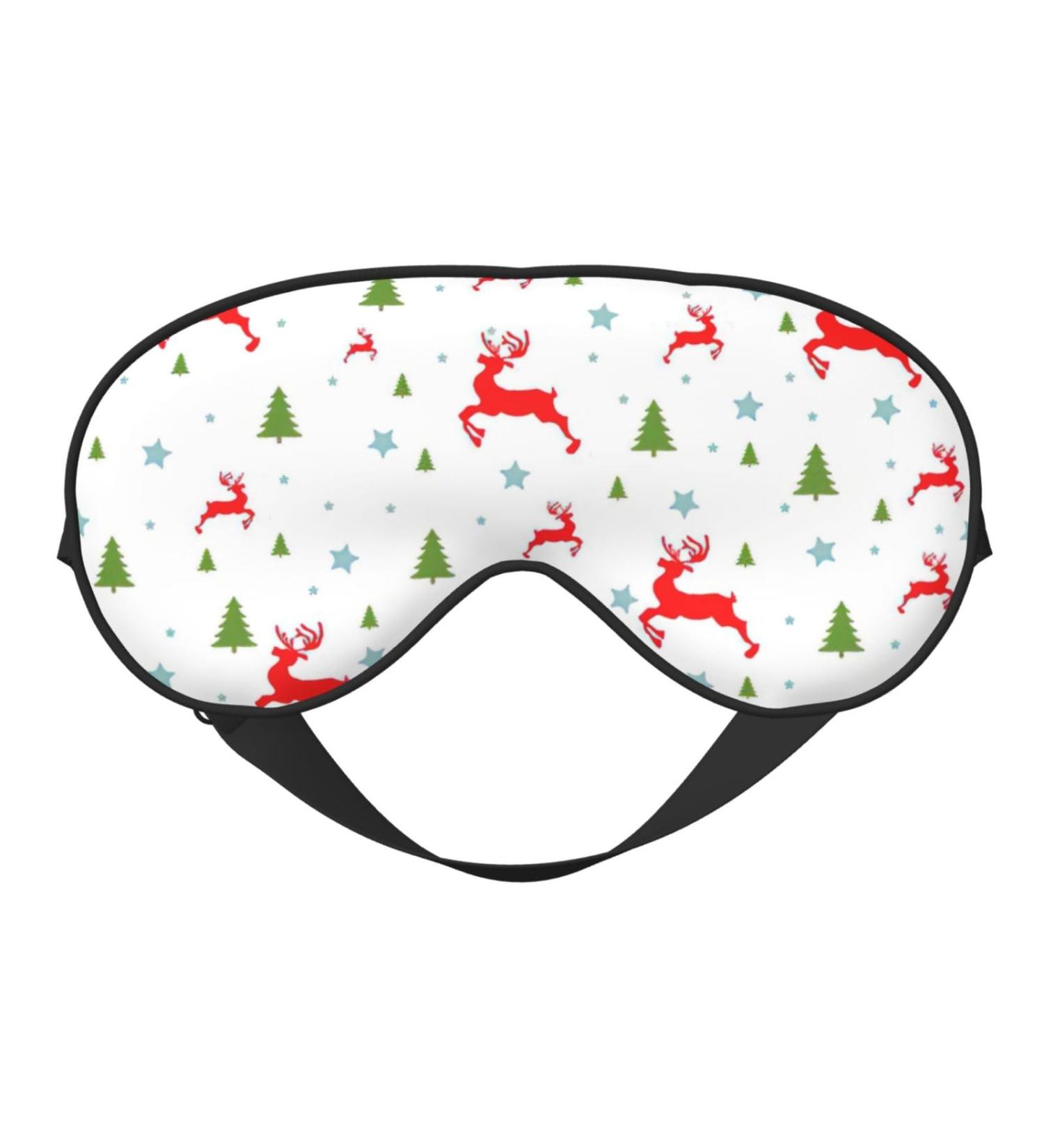 SSIMOO Christmas Holiday Print Ultra-Soft Eye Mask | Light-Blocking for Optimal Comfort & Restful Sleep - International Shipping Available - Buy Online on GoSupps.com