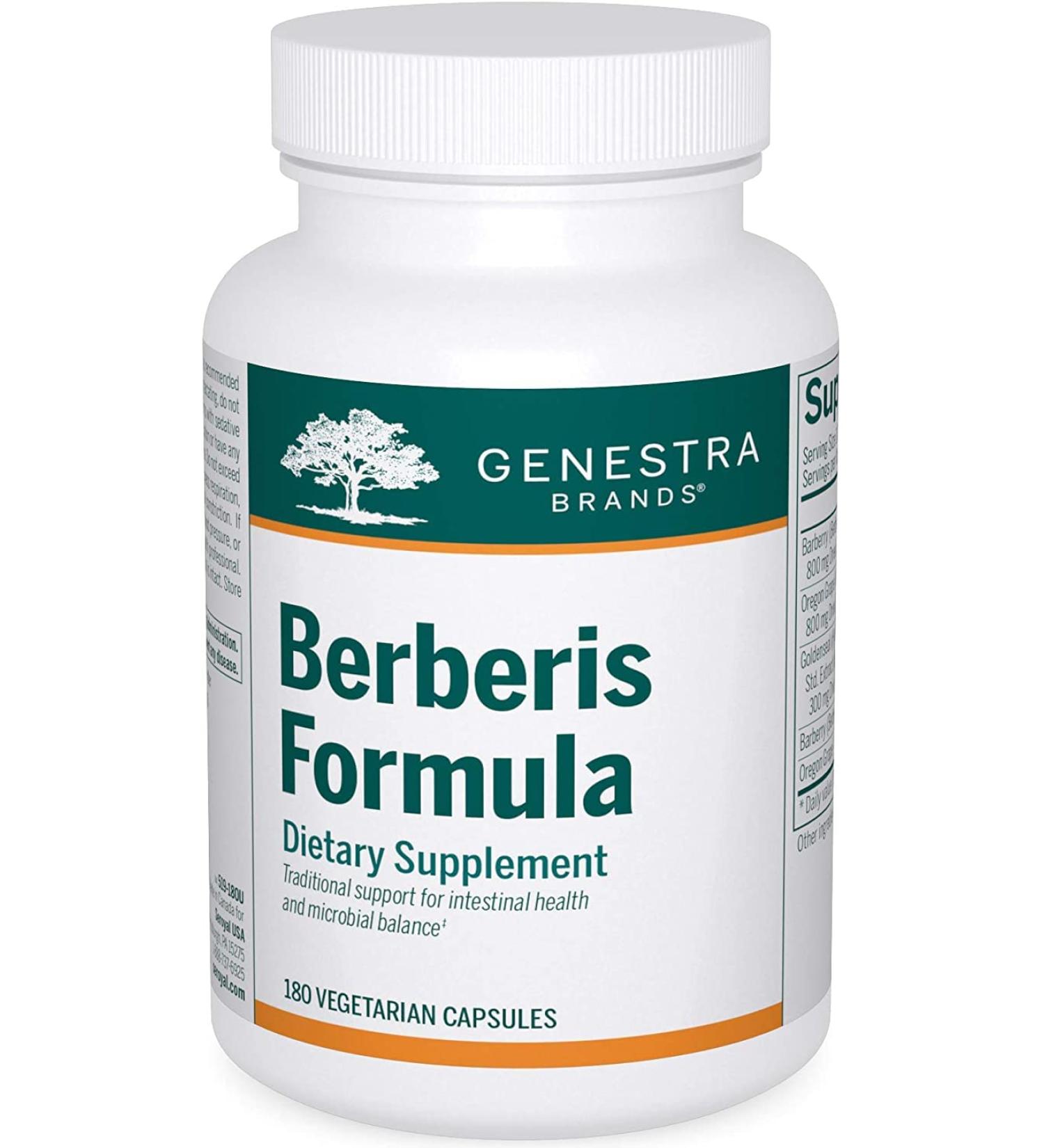 Genestra Berberis Formula 180 Capsules - Barberry, Goldenseal & Oregon Grape Supplement - Buy Online on GoSupps.com