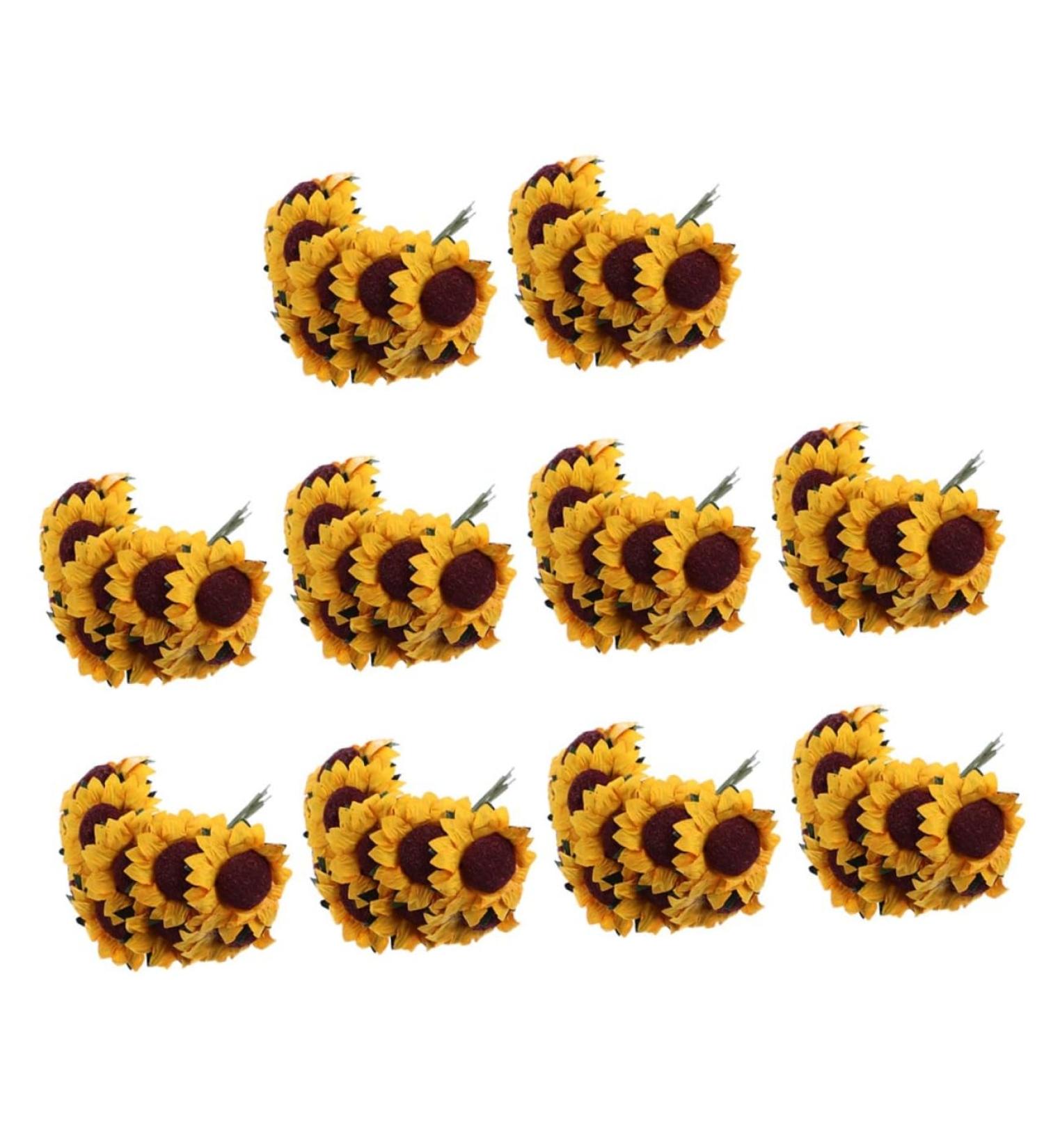 HOMSFOU 2 Packs Sunflower Paper Flower Diy Sunflower Decor Paper Sunflower Ornament Simulation Flower Diy Artificial Sunflower Artificial Flower Flowers Yellow 7X3CM - Buy Online on GoSupps.com