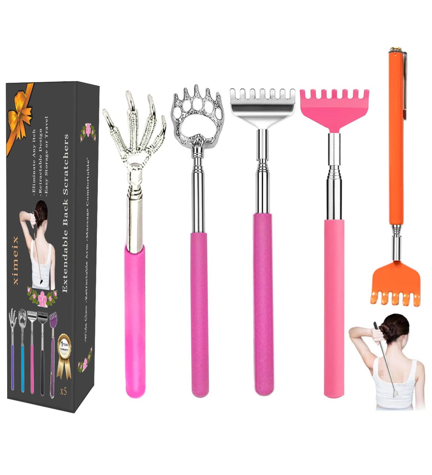 Buy XIMEIX Back Scratcher 5 Pack - Telescopic Bear Claw & Eagle Claw for Men & Women | Ideal for Back Relief & Relaxation - Buy Online on GoSupps.com