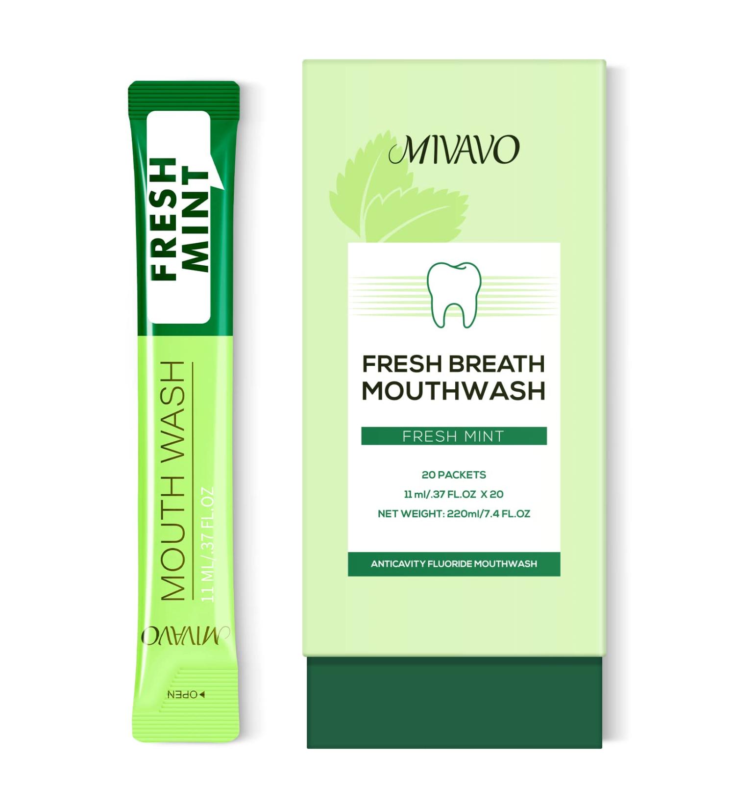 Travel Size Portable Strip Mouthwash - 20 Packets Mint Flavor | Fluoride Free | Fresh Breath on the Go - Buy Online on GoSupps.com