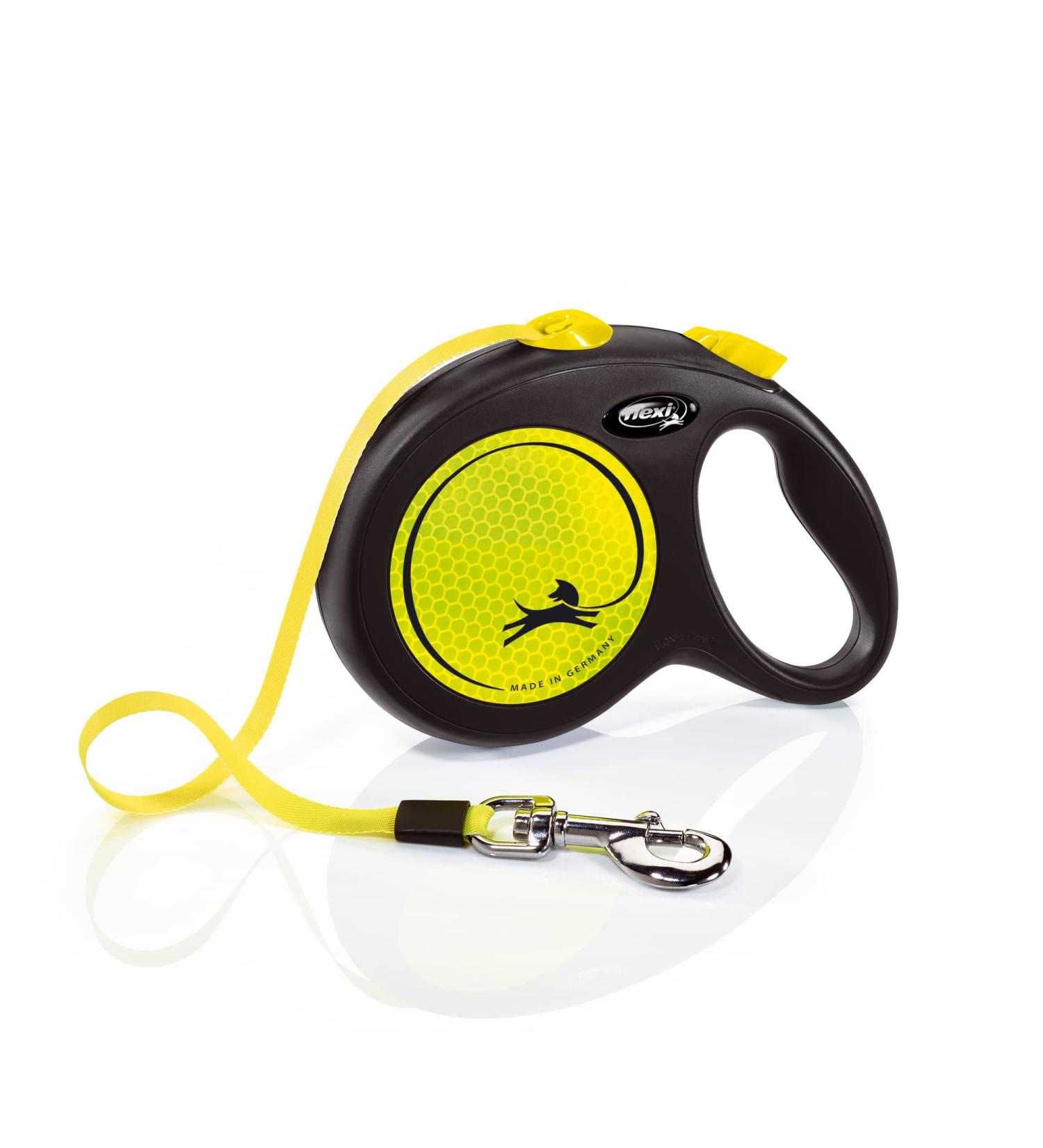 Buy Flexi New NEON L Belt 5m for Dogs up to 50kg - Black/Neon Yellow | International Shipping Available - Buy Online on GoSupps.com