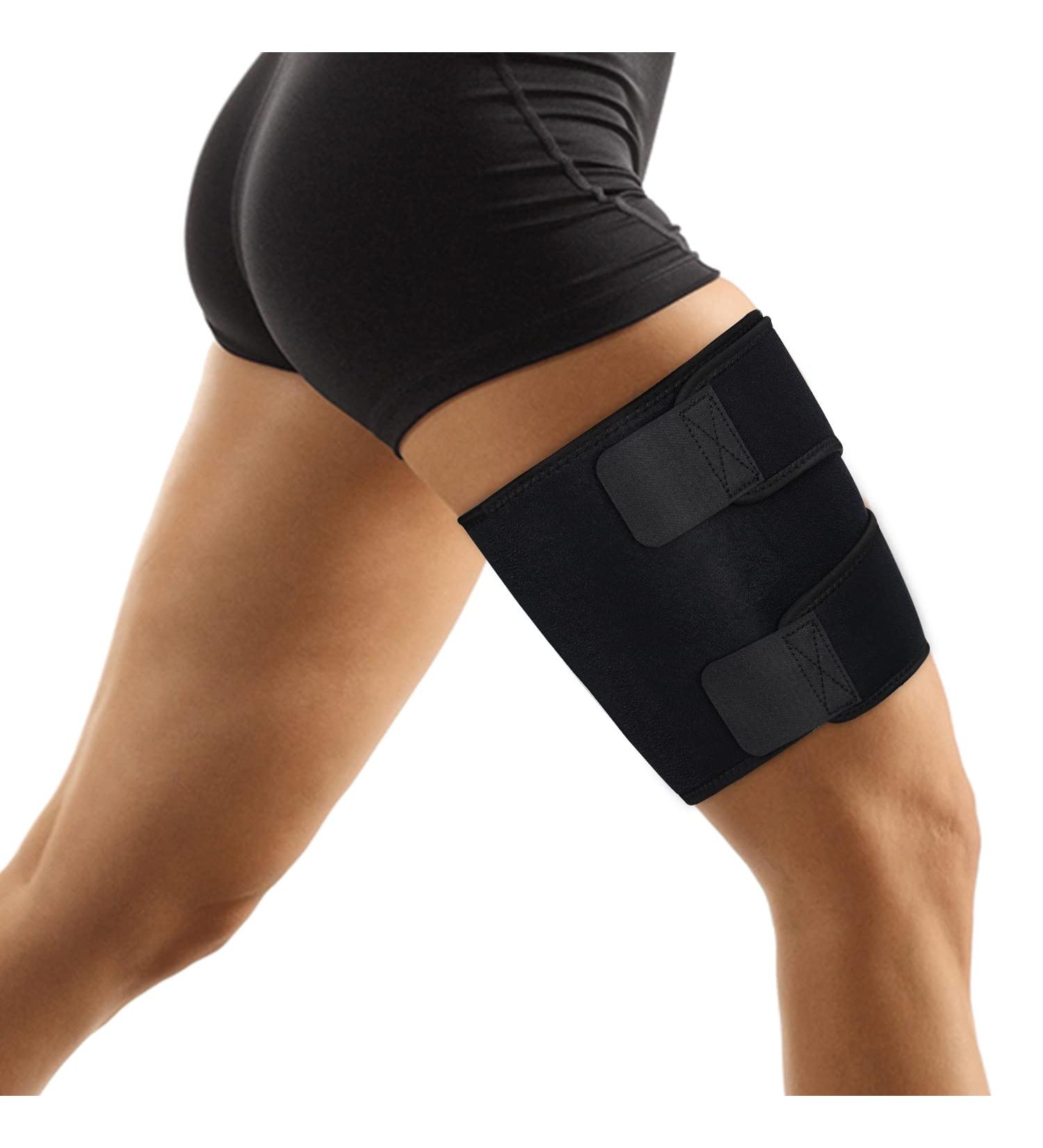 Supregear Thigh Support Wrap - Adjustable Compression Neoprene Sleeve for Hamstring, Quad, and Groin Muscle - Breathable Non-Slip Leg Brace for Men and Women - Black XL - Buy Online on GoSupps.com