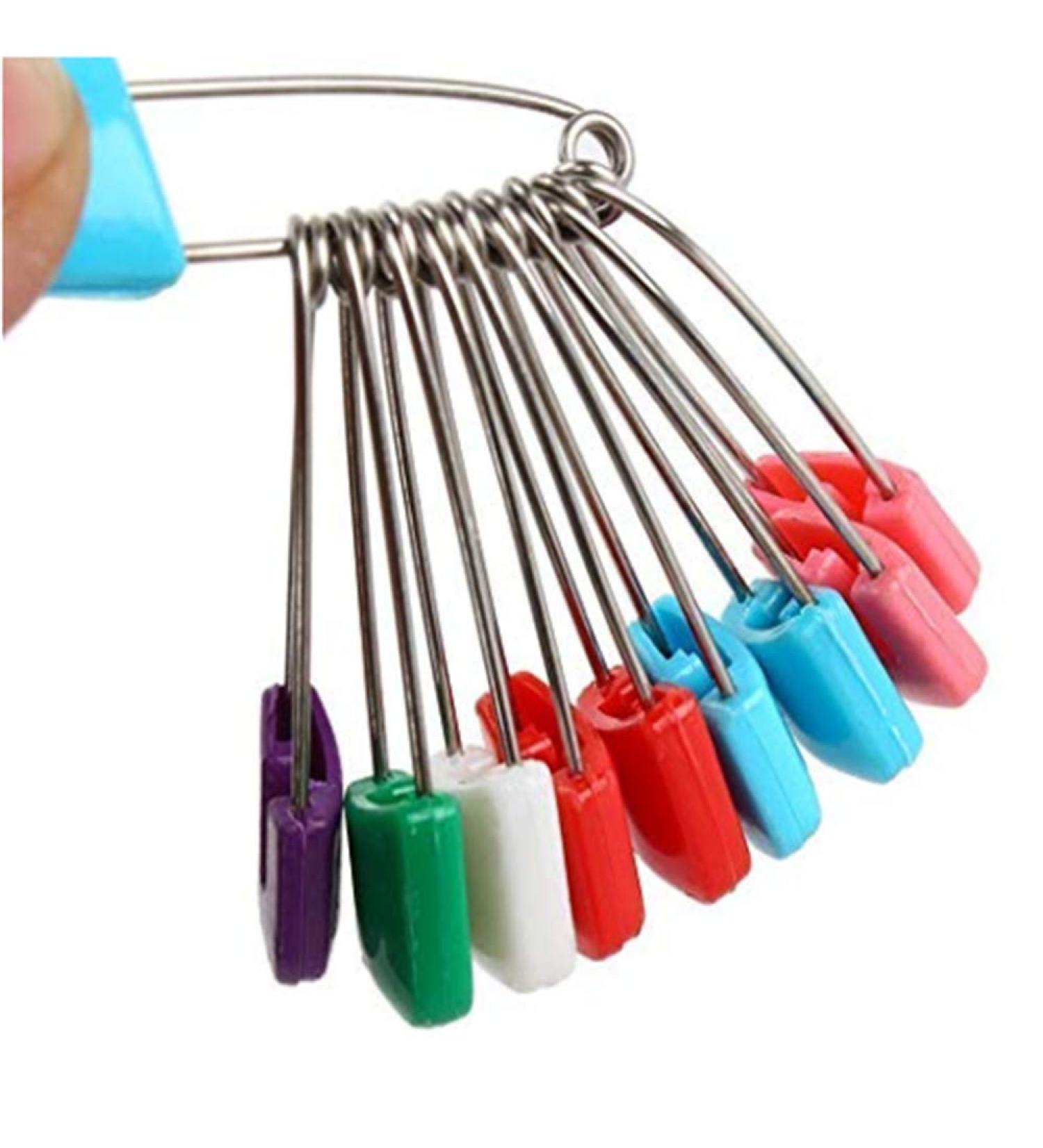 Baby Bells 120 Pcs Stainless Steel Diaper Pins - Safe Locking Closures for Special Events, Crafts, or Colorful Laundry - Buy Online on GoSupps.com