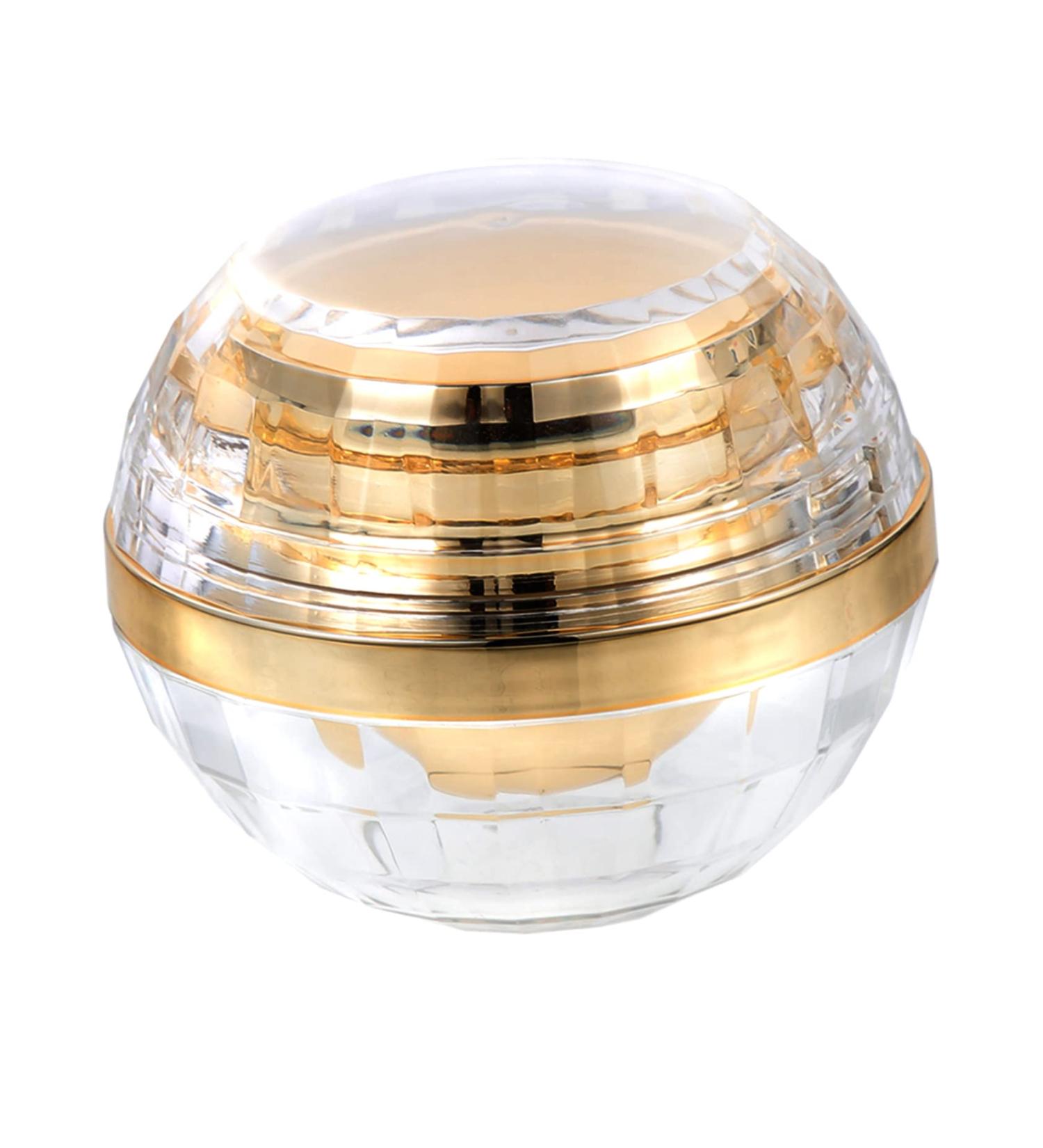 VINTORKY Cream Bottle Cream Sub Jar Multipurpose Sub Container Lotion Container Empty Cosmetic Clear Cosmetic Jar Pot Jar Travel Acrylic Bottle Body Empty Bottle Sample Box 7.1X6X6CM Golden - Buy Online on GoSupps.com