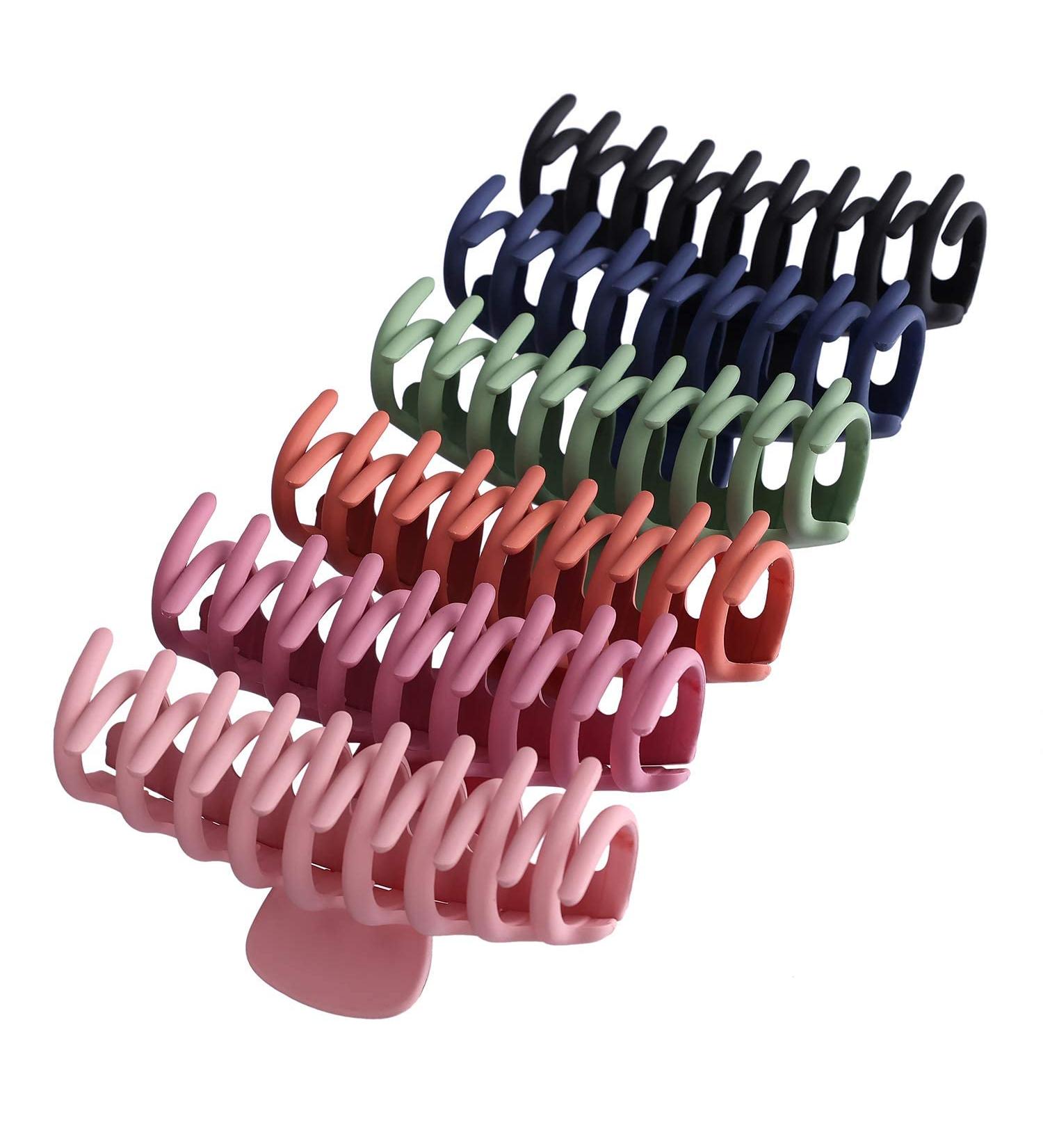 6Pcs Matte Big Hair Claw Clips - Strong Hold for Thick Hair (6 Colors) - 4 Inch - Nonslip Hair Clips for Women and Girls - Buy Online on GoSupps.com