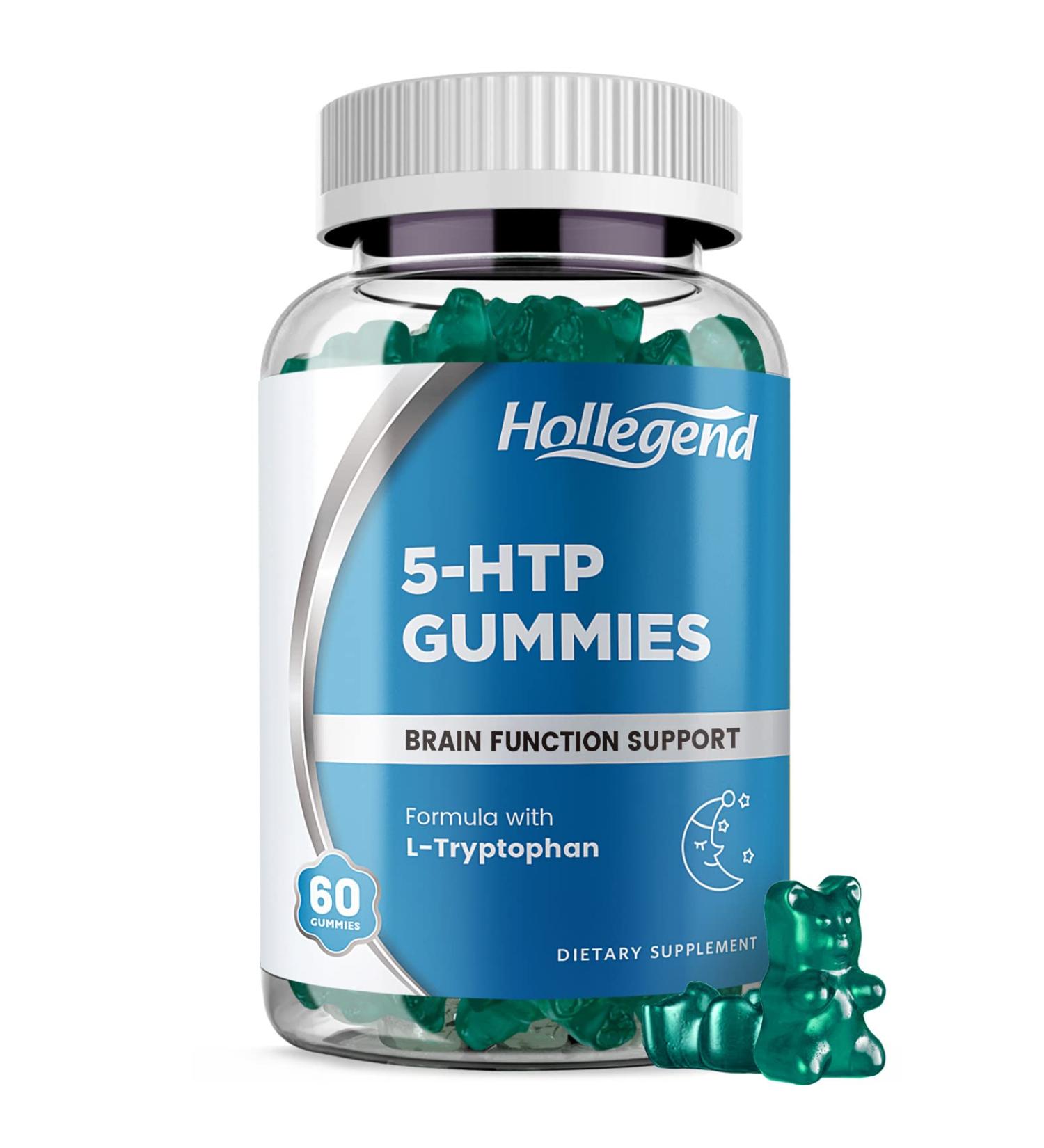 5-HTP Gummies 200mg for Stress Relief & Brain Support - Blueberry Flavor | 60 Chewables - Buy Online on GoSupps.com
