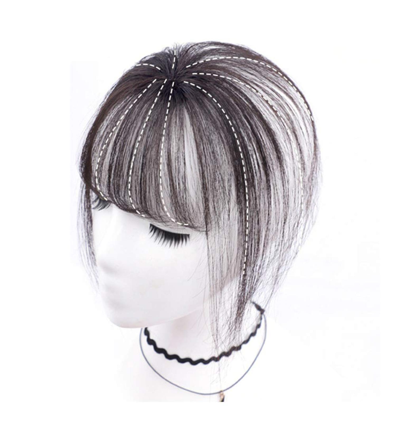 Invisible Human Hair Toppers For Women 3D Air Bangs Hair Topper Extension Invisible Seamless Thin Neat Air Bangs (A) - Buy Online on GoSupps.com