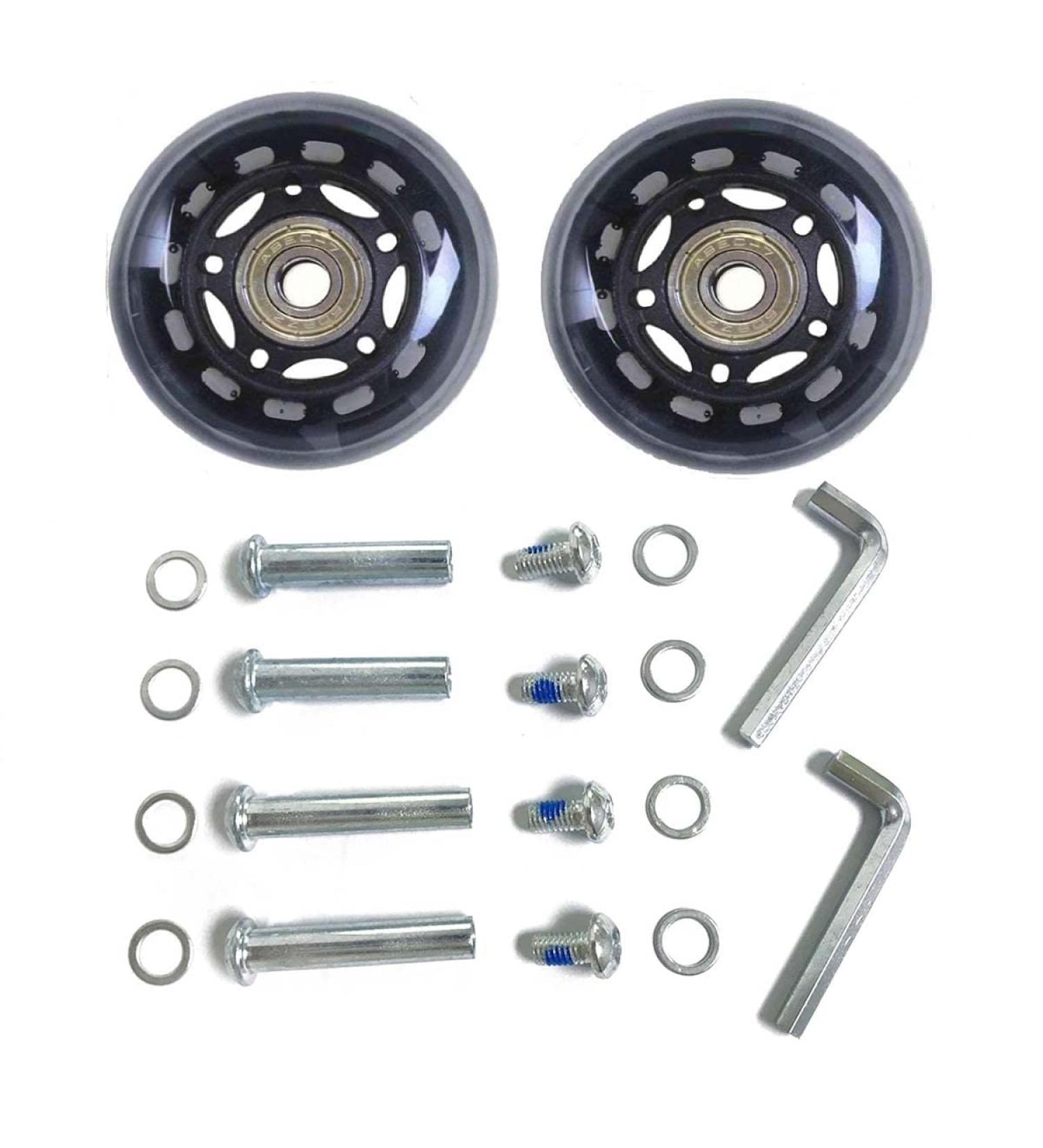 LOTOWELZON 2pcs Luggage Replacement Wheels - 50/64/70/75/84/90mm Rubber Inline Skate Wheels with ABEC-7 Bearings - Repair Kits Included - Black&Clear - Buy Online on GoSupps.com