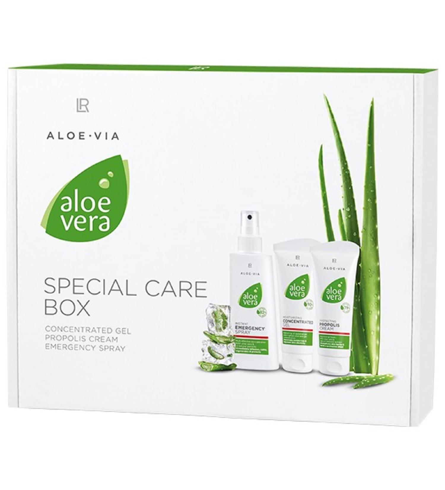 LR ALOE VIA Aloe Vera Special Care Box - Gel Concentrate Propolis Cream & Emergency Spray for Global Shipping - Buy Online on GoSupps.com