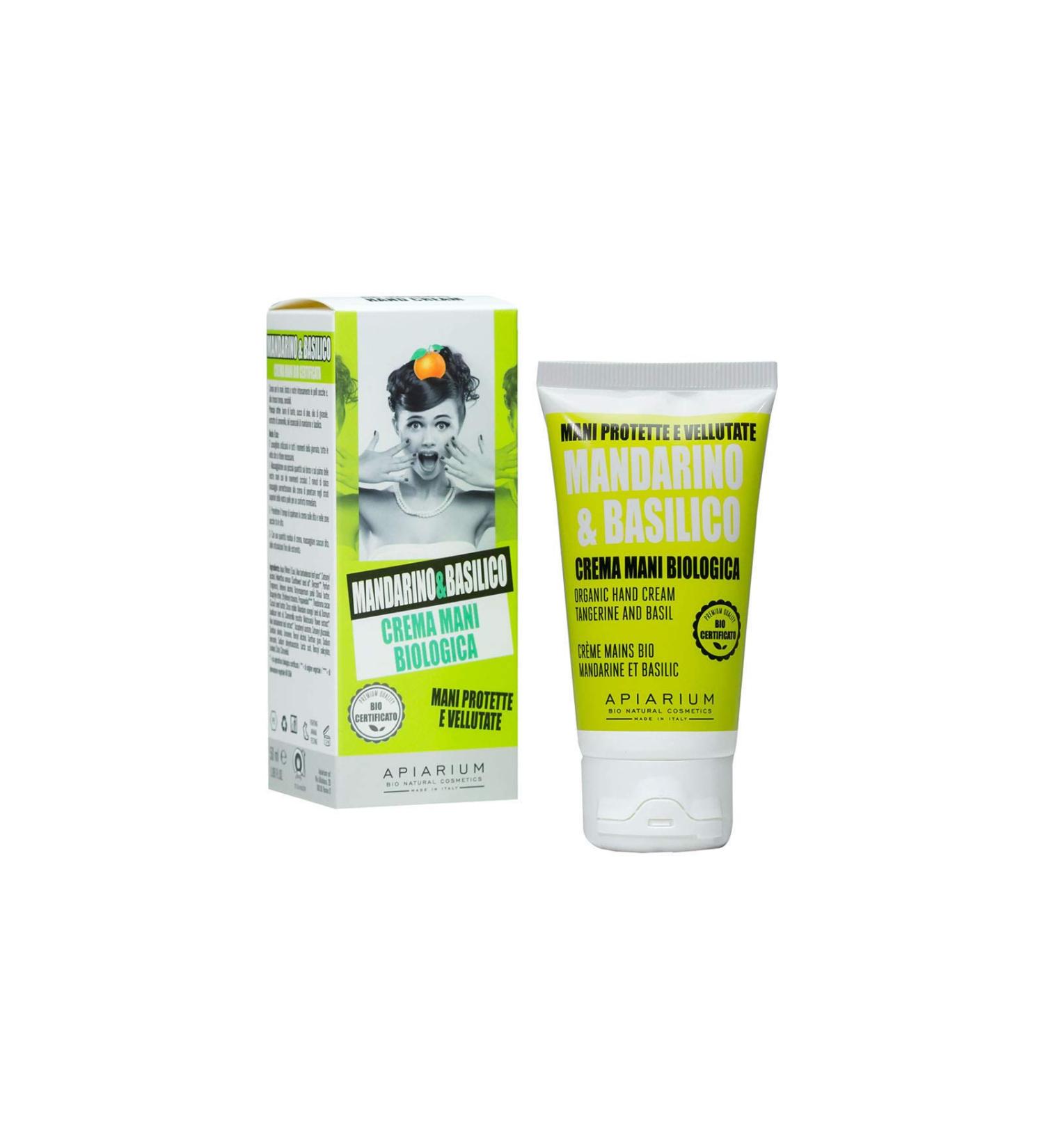 Apiarium organic hand cream mandarins and basil 50 ml moisturizer for soft beautiful hydrated and fragrant hands Hand cream for redness and crack formation