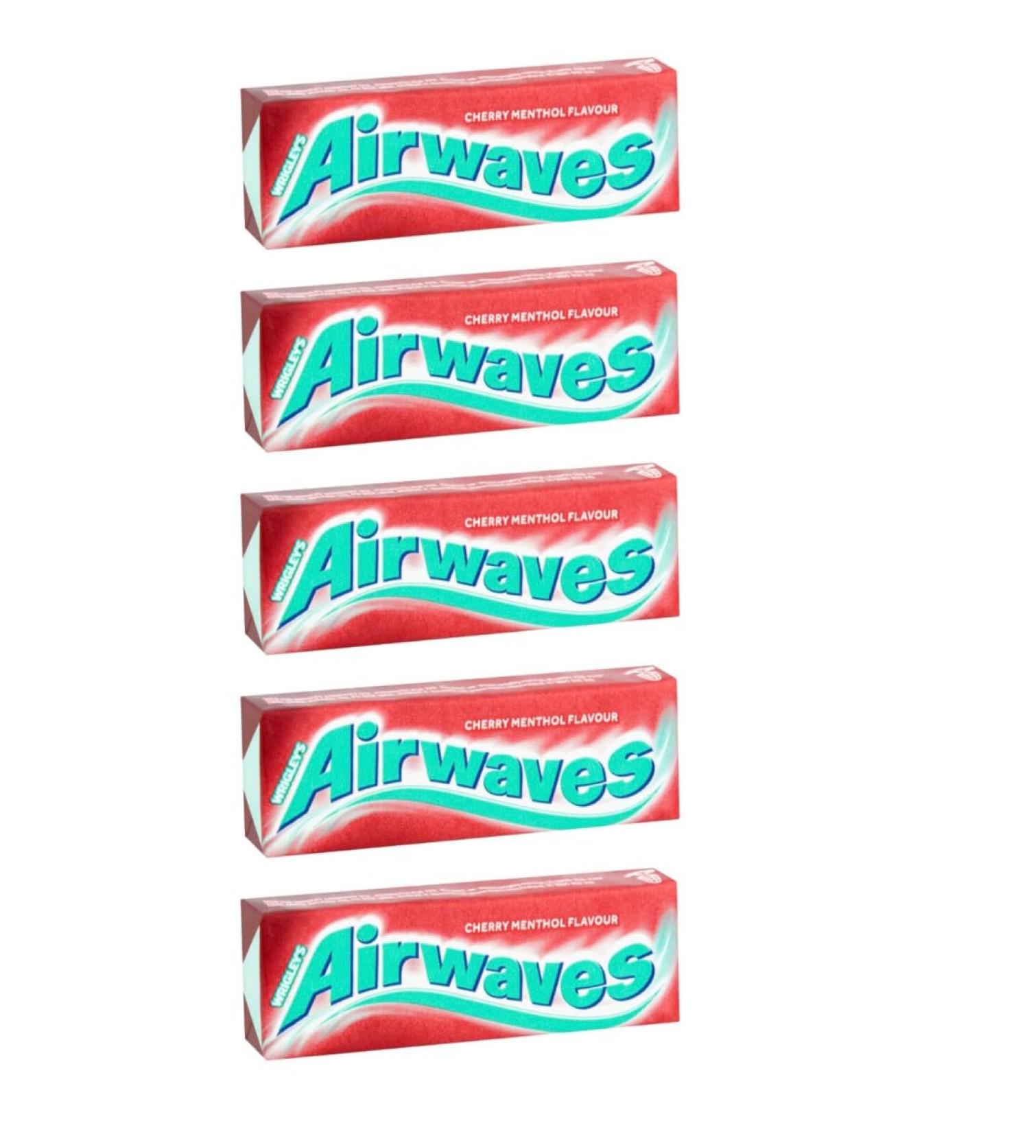 Airwaves Cherry Menthol Sugar Free Chewing Gum with Mint Freshness 5 Packs of 10 Pieces - Buy Online on GoSupps.com
